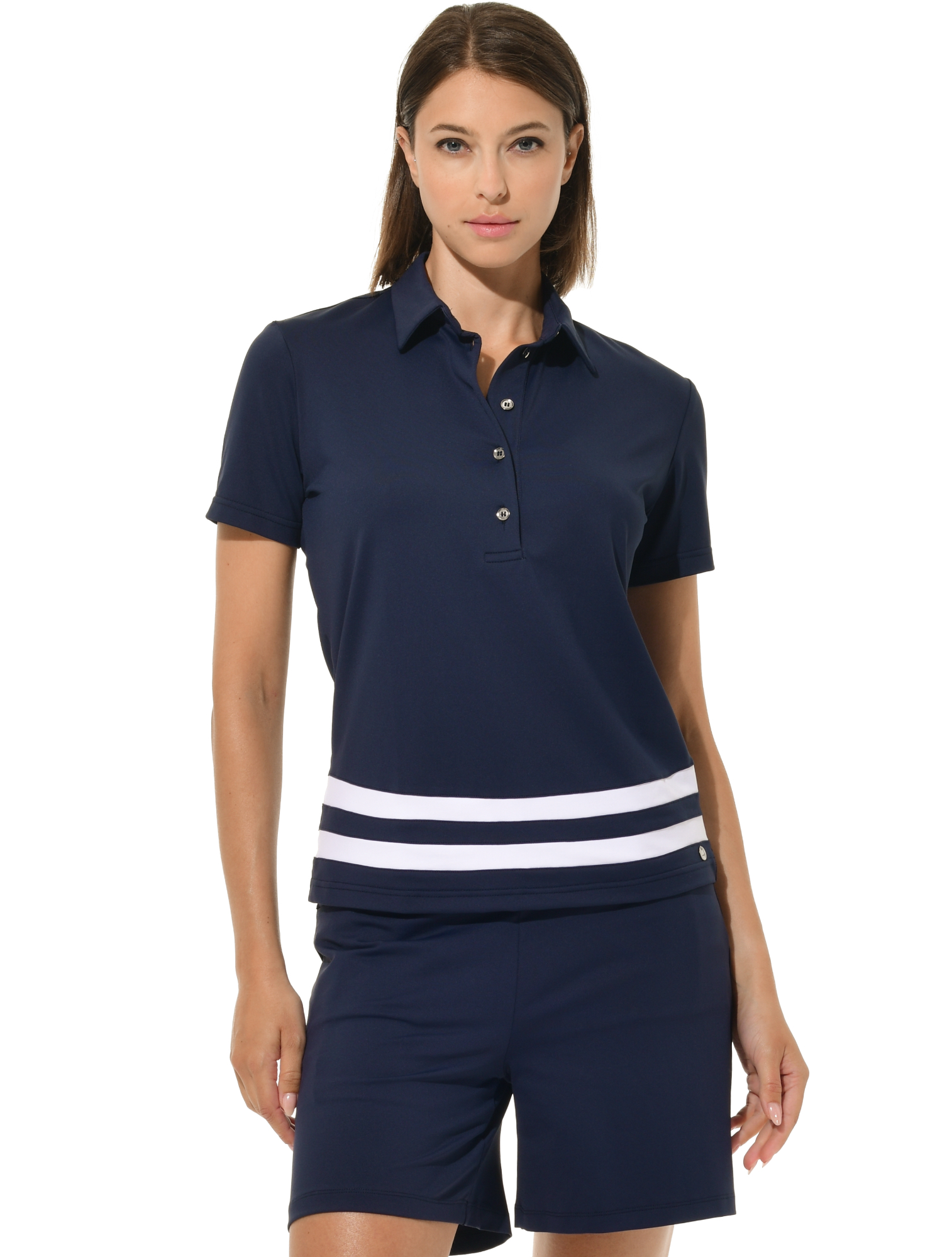 Jersey Golf Poloshirt navy/white