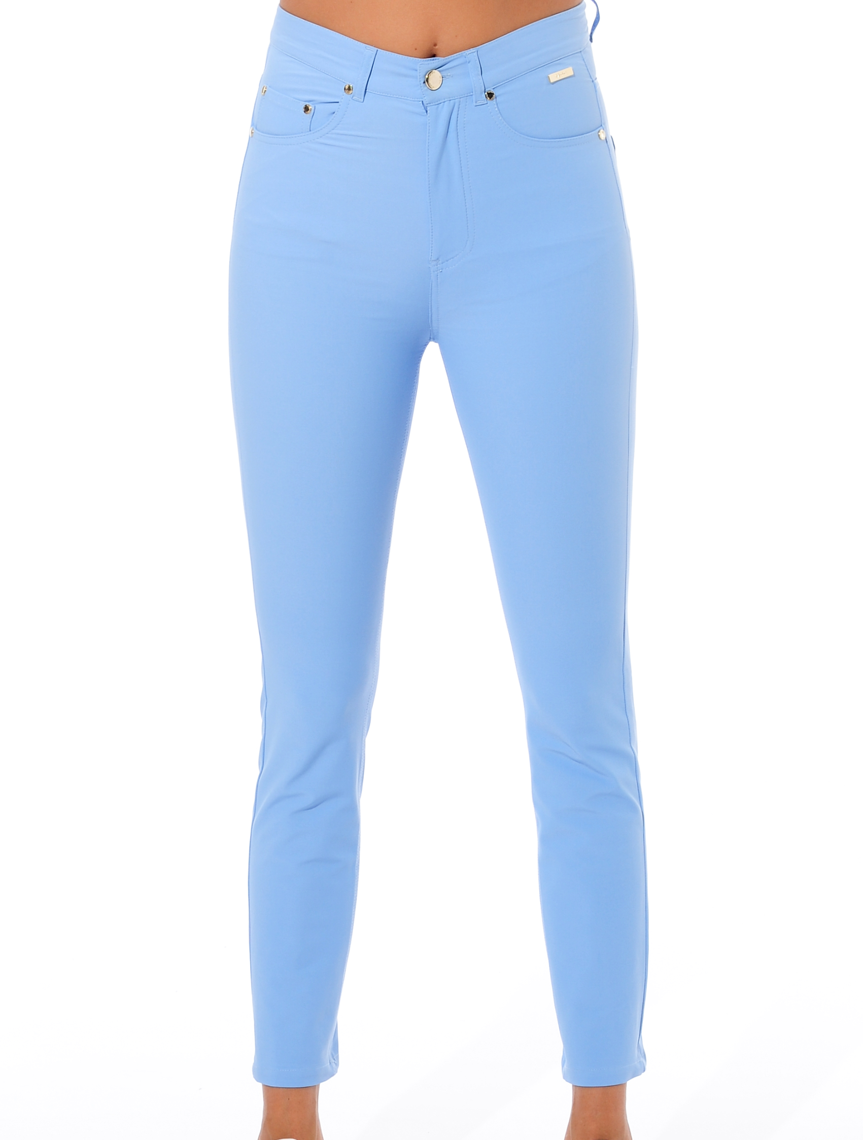 4way Stretch High Waist Ankle Pants baby blue