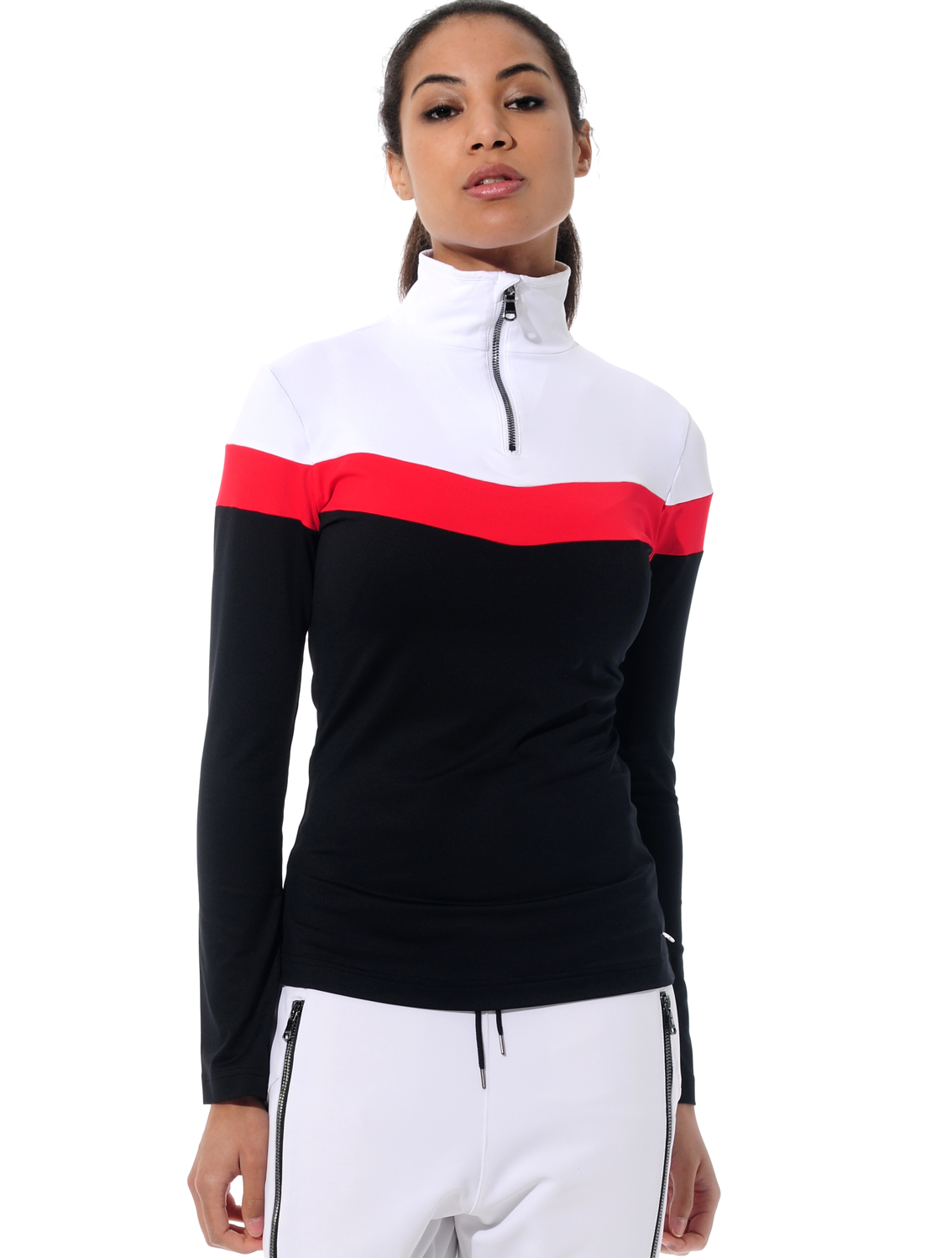 Meryl Zip Longsleeve black/red