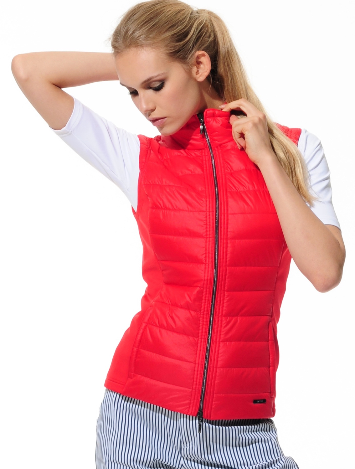 quilted vest red 