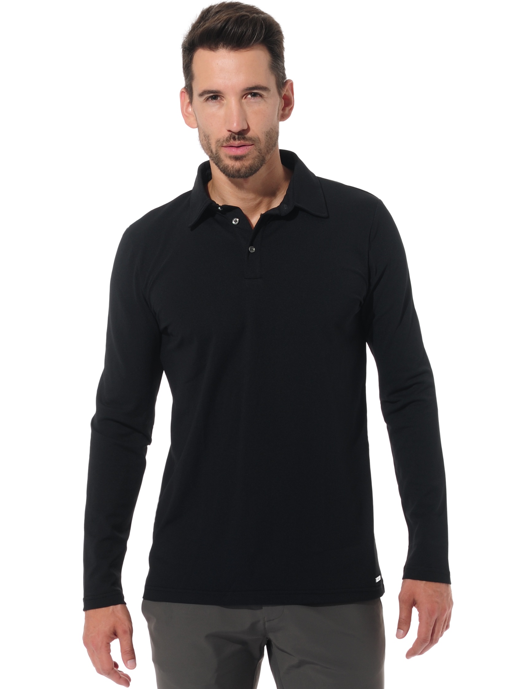 pique golf polo shirt black 