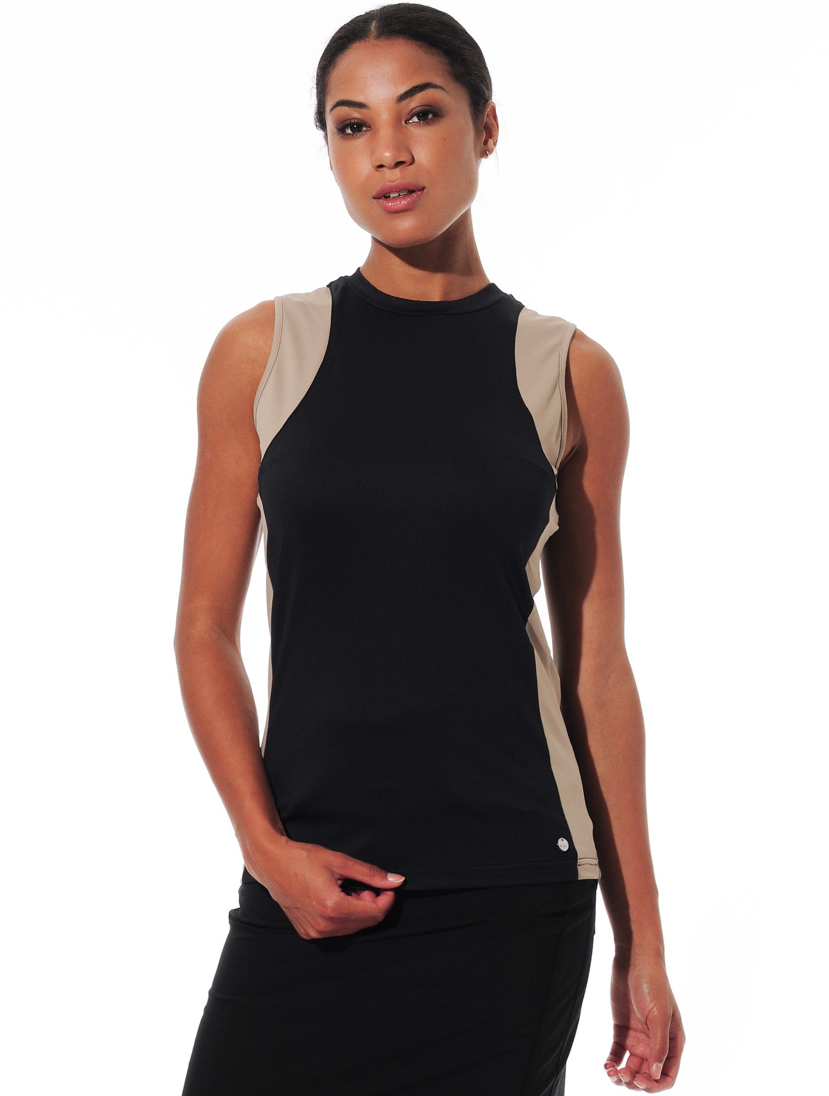 Meryl top black/taupe 