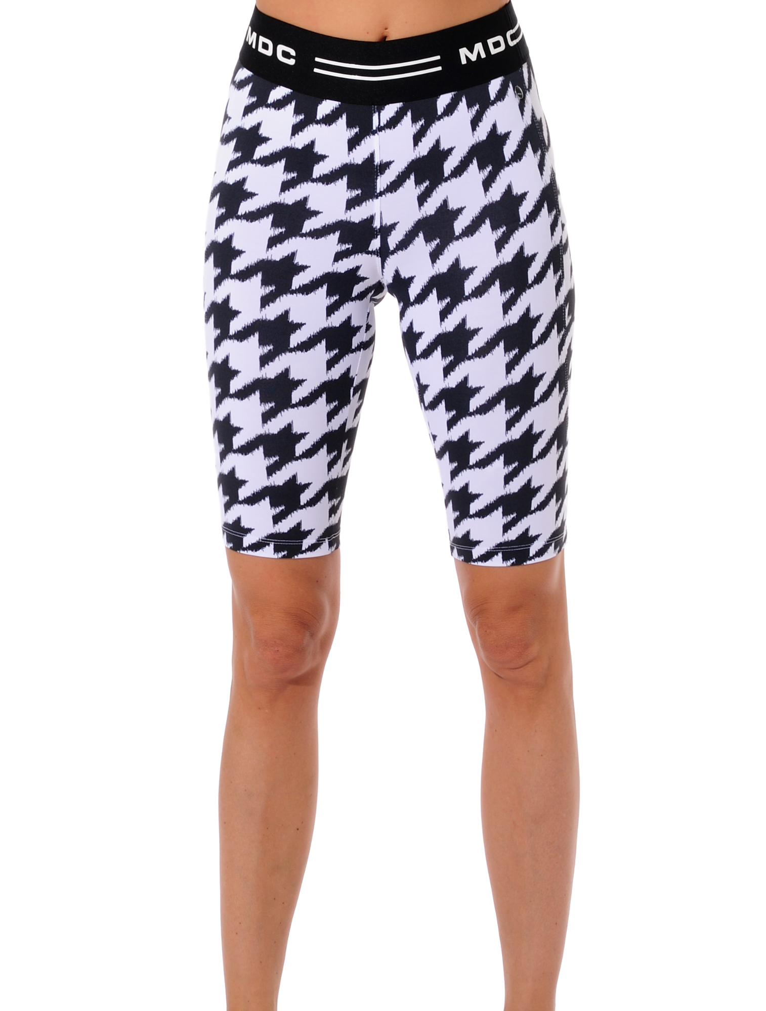 Houndstooth Print Short Tights black/white