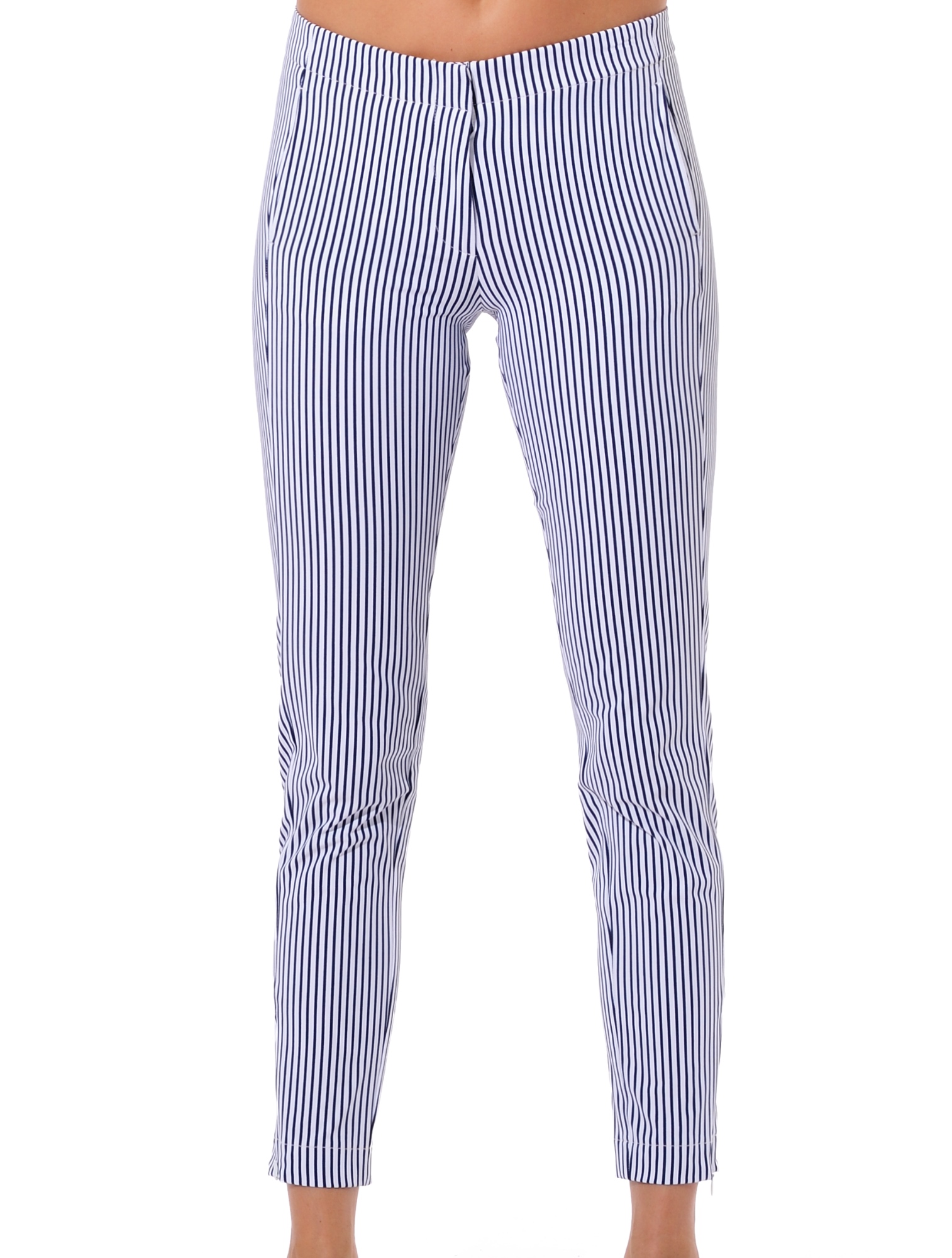 Pistripes print slacks navy 