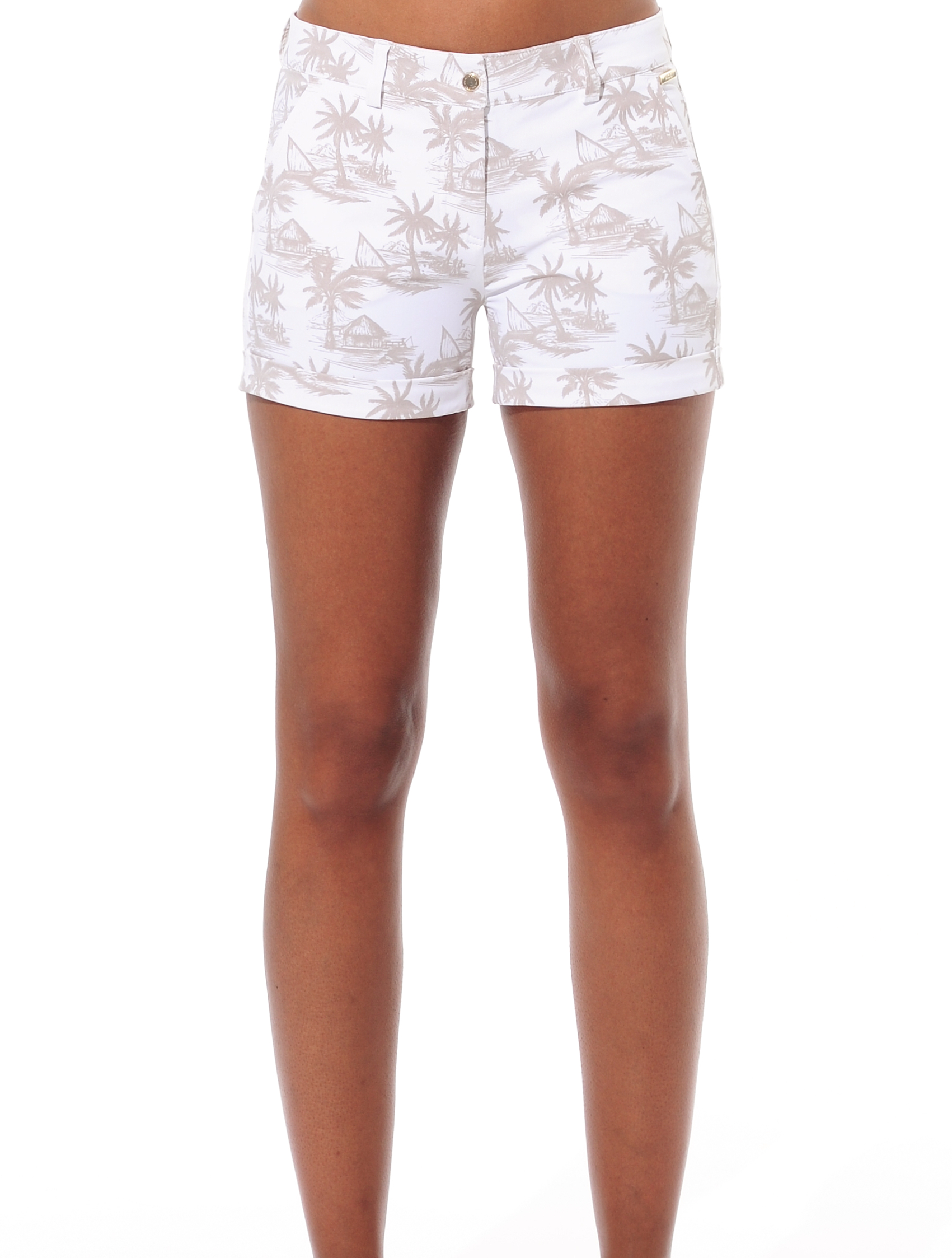 Seaside print short shorts light taupe 