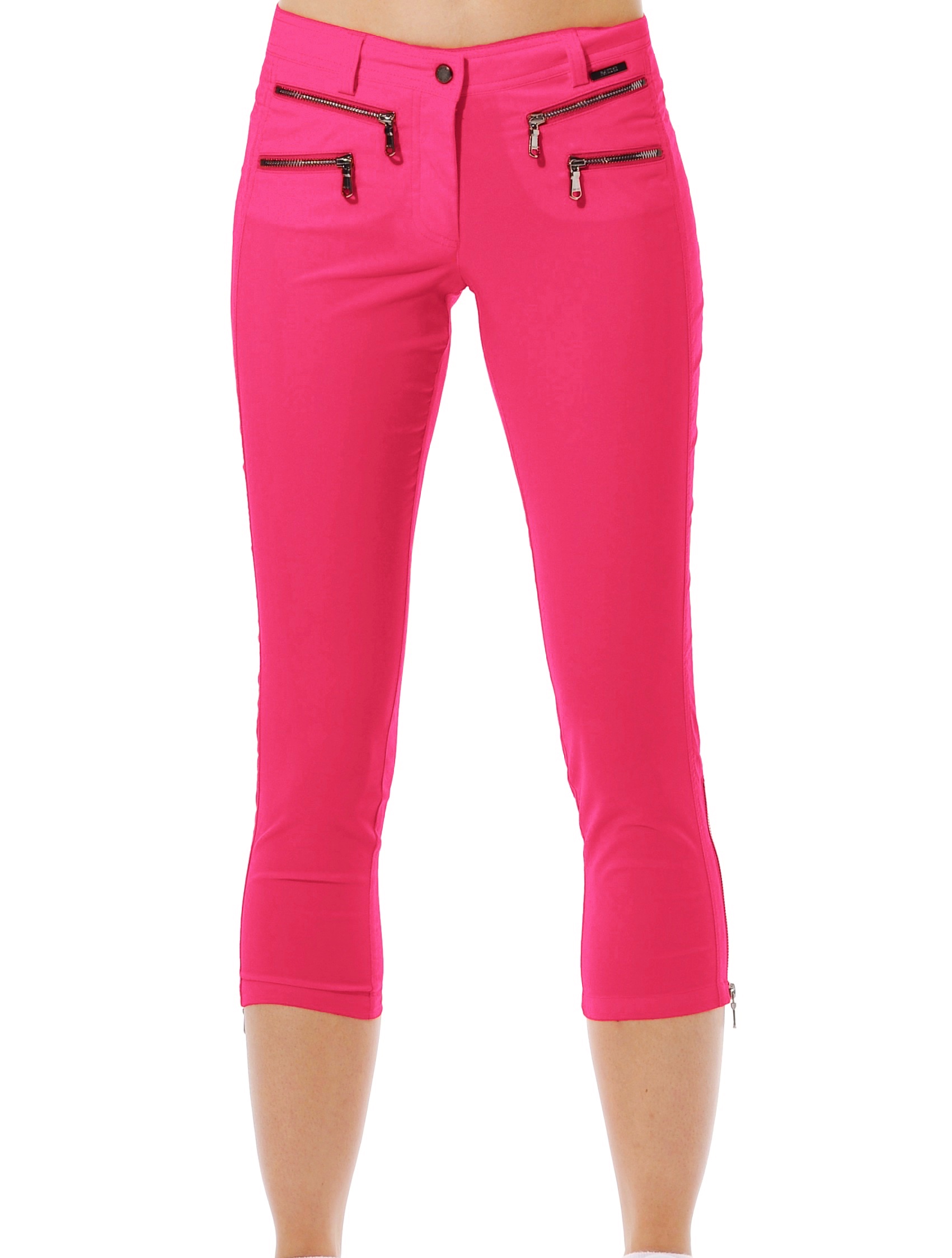 Light Stretch Double Zip Cropped Pants flamingo