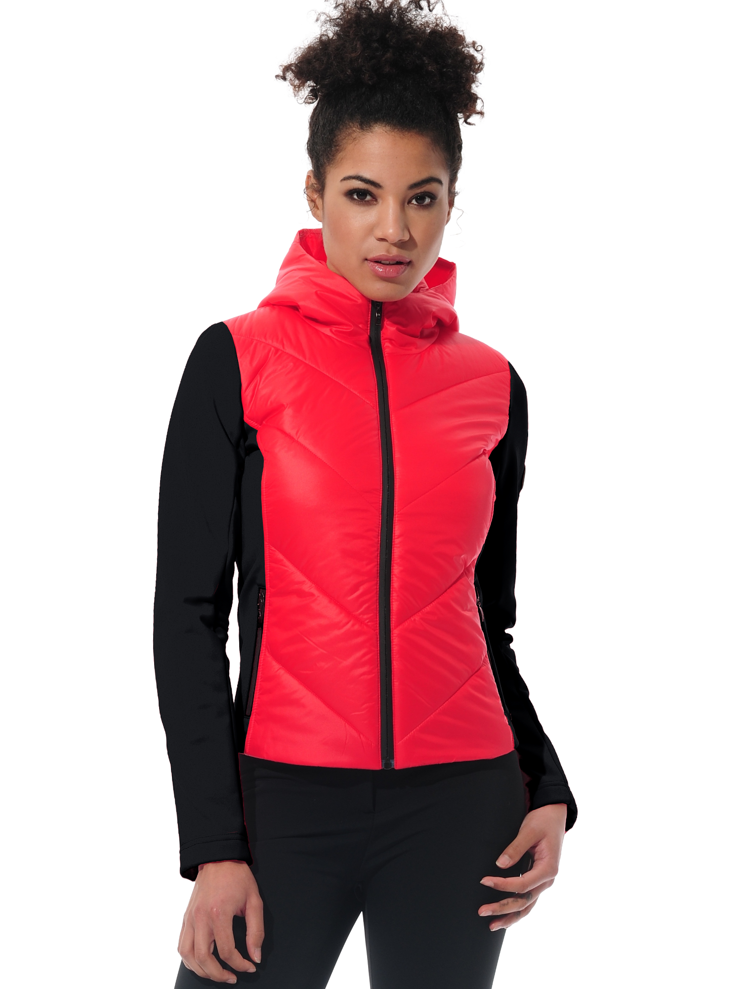 Power Stretch Kapuzenjacke red/black