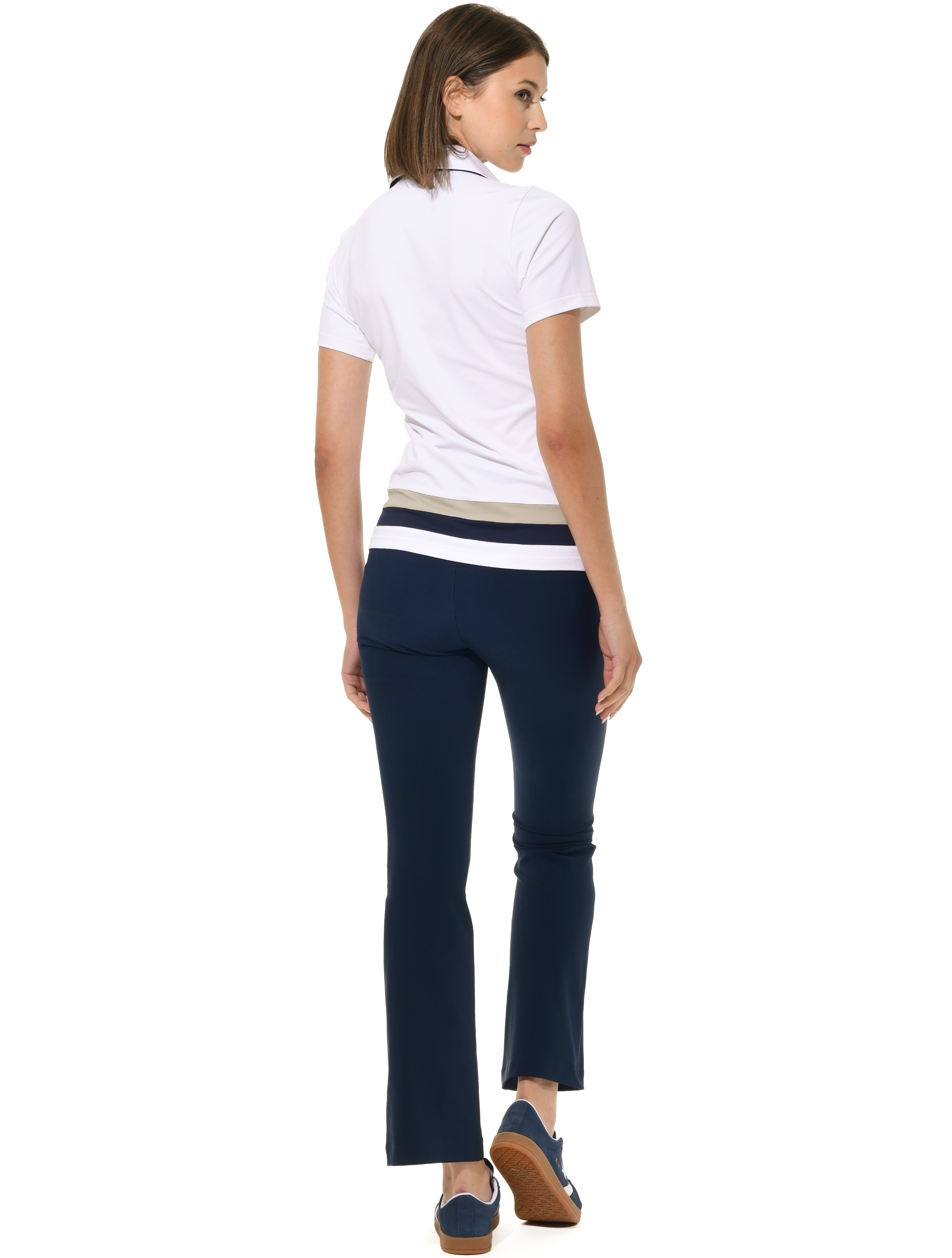 Bi-Stretch Gabardine Flared Chinos navy
