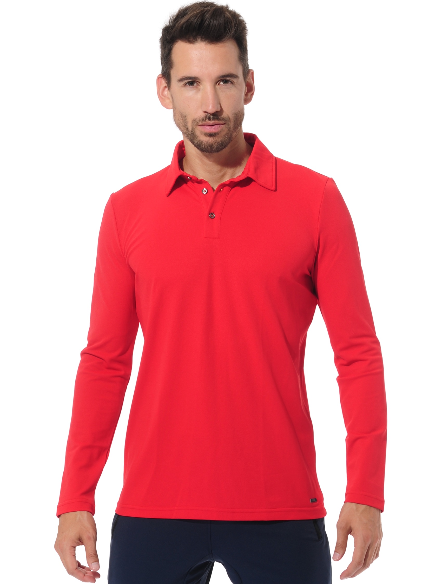 pique golf polo shirt red 
