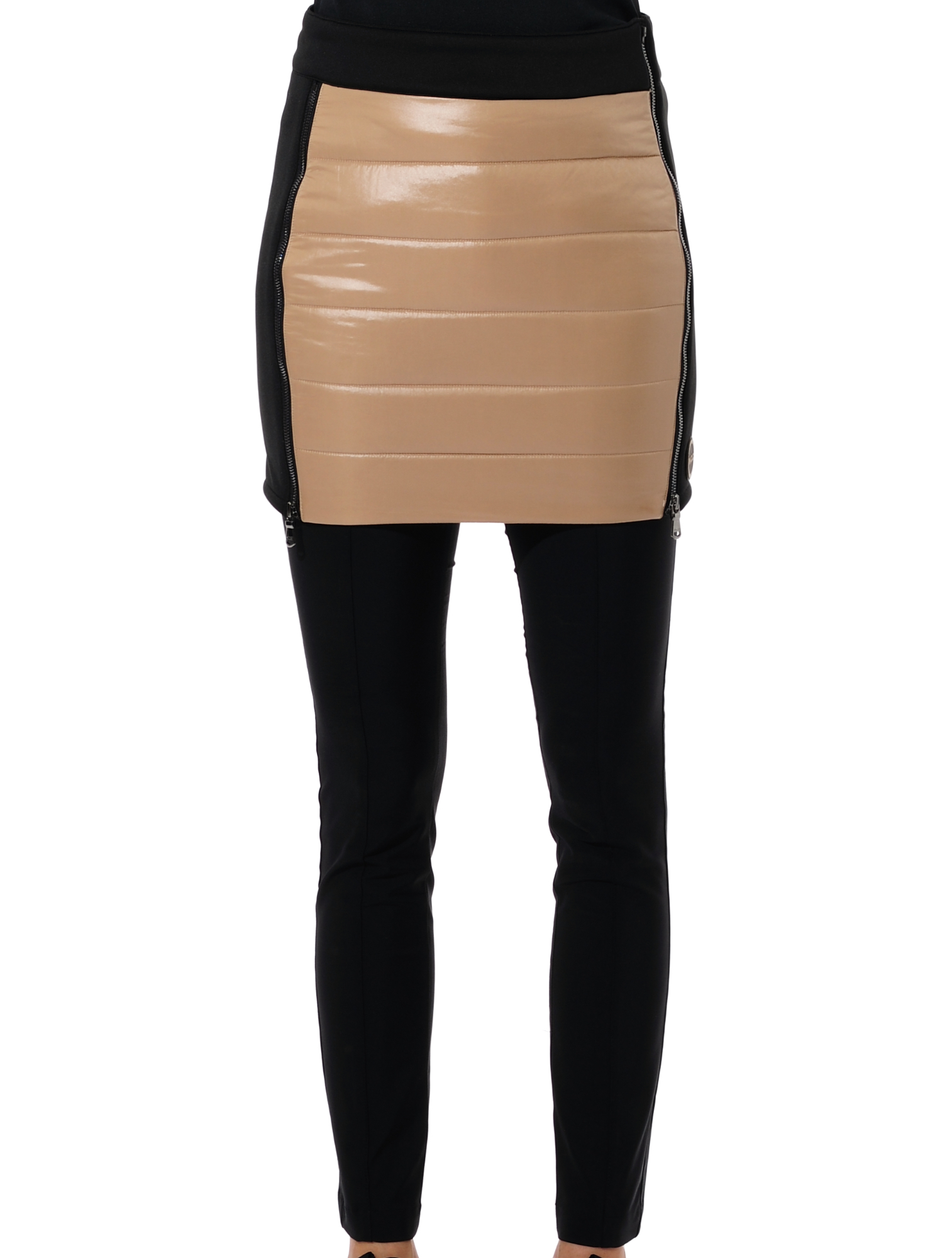 shiny power stretch skirt chestnut 