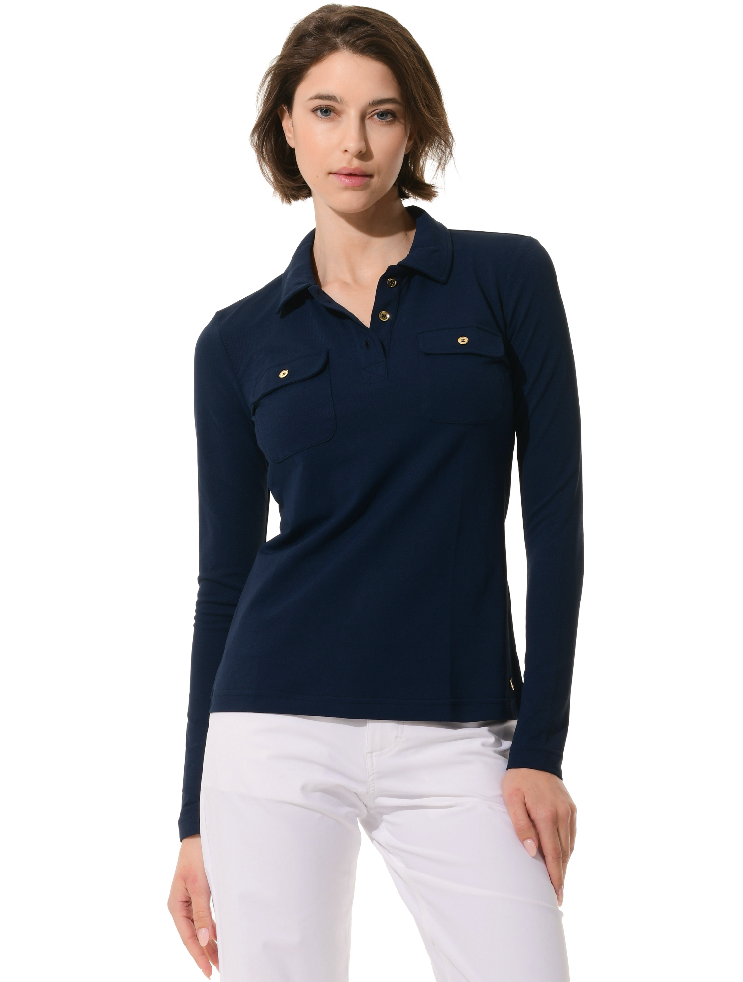 Pique golf polo shirt navy