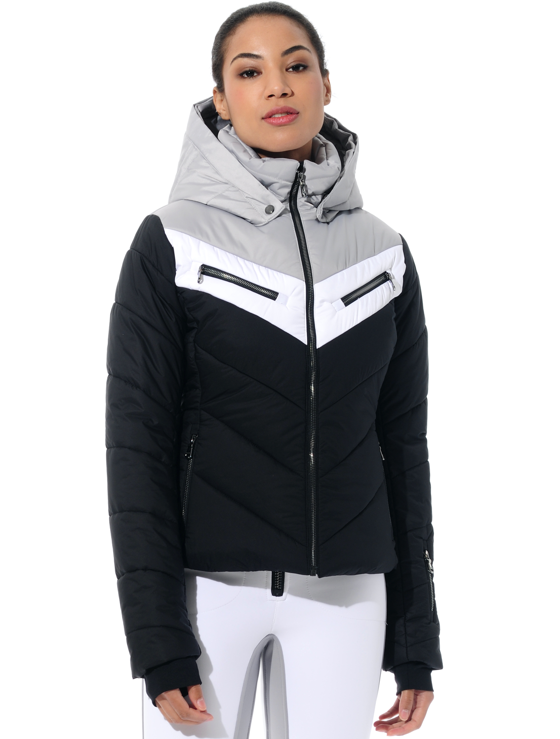 stretch ski jacket black/grey 