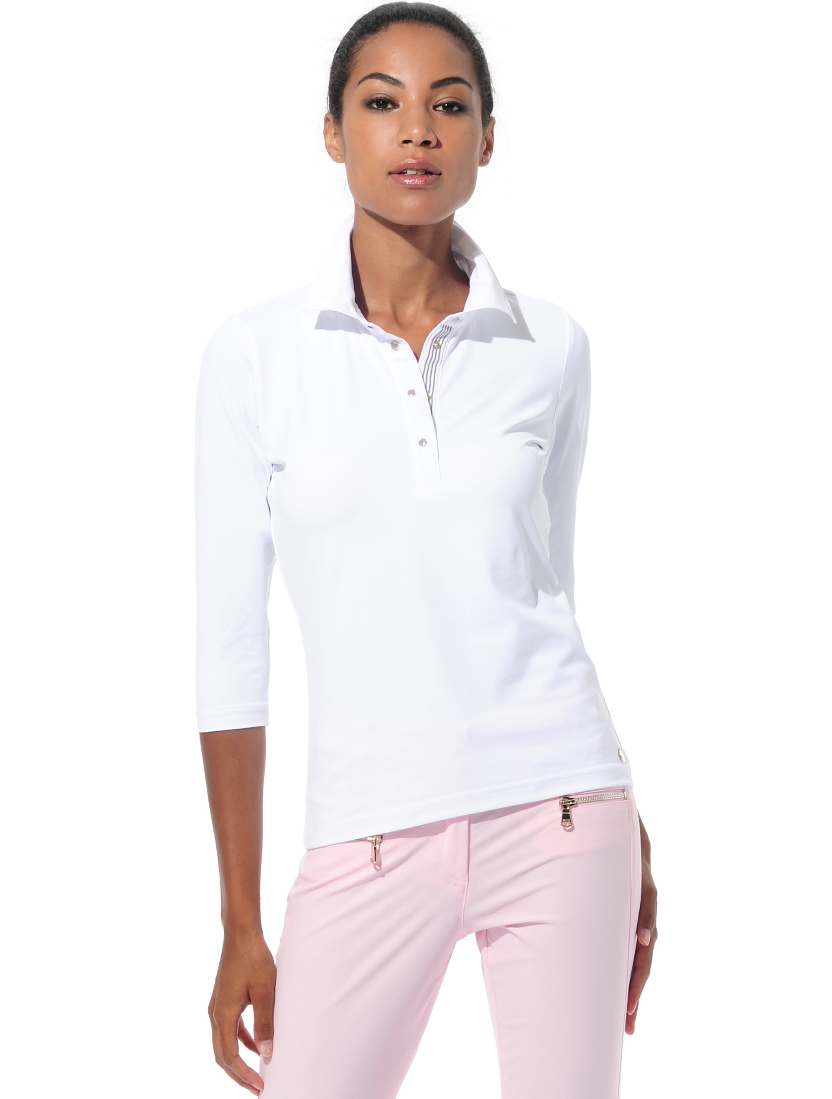 Jersey golf polo shirt white 