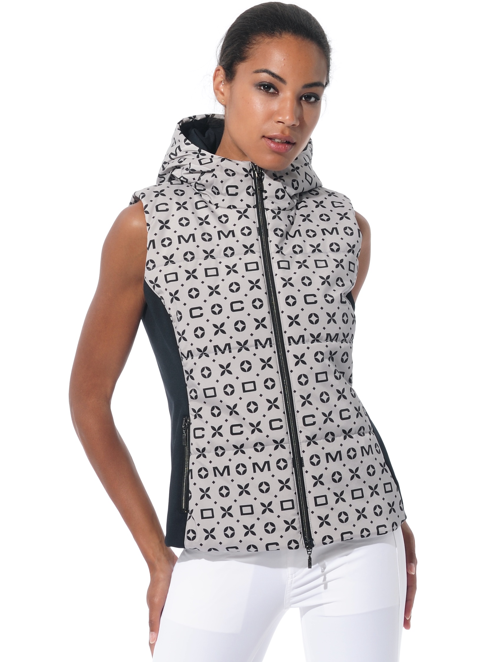 power stretch print vest grey/black 