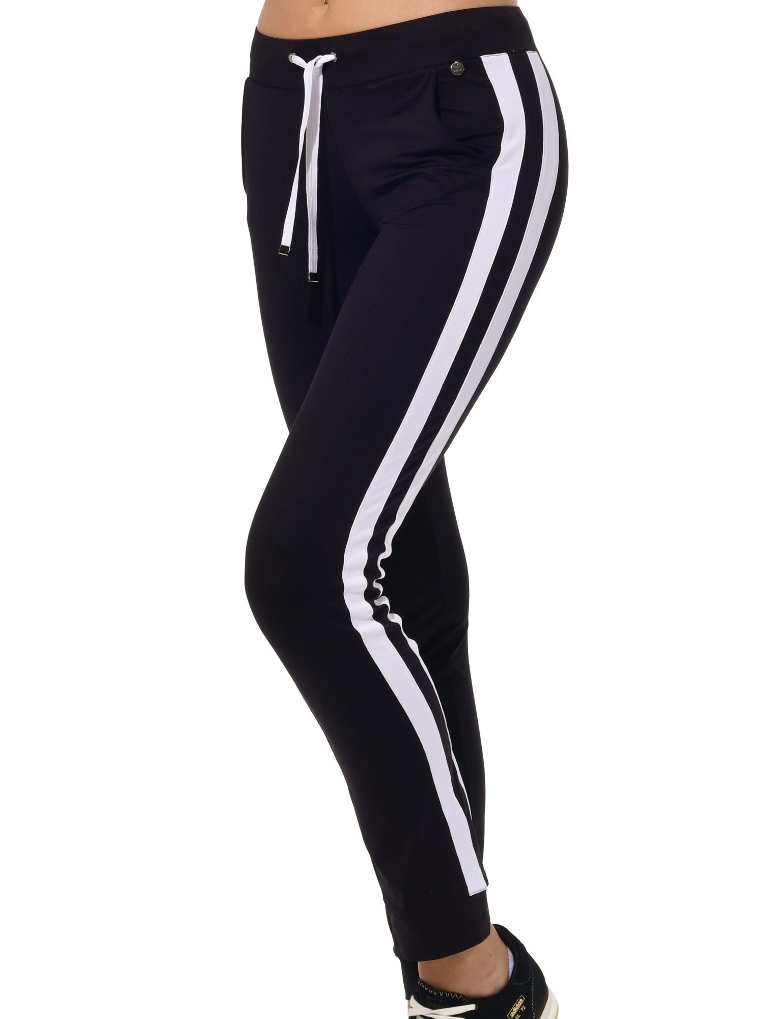 Jersey track pants black/white