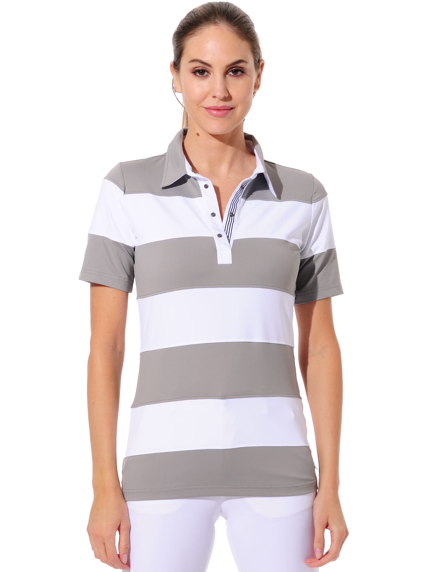 Meryl golf polo shirt grey/white 