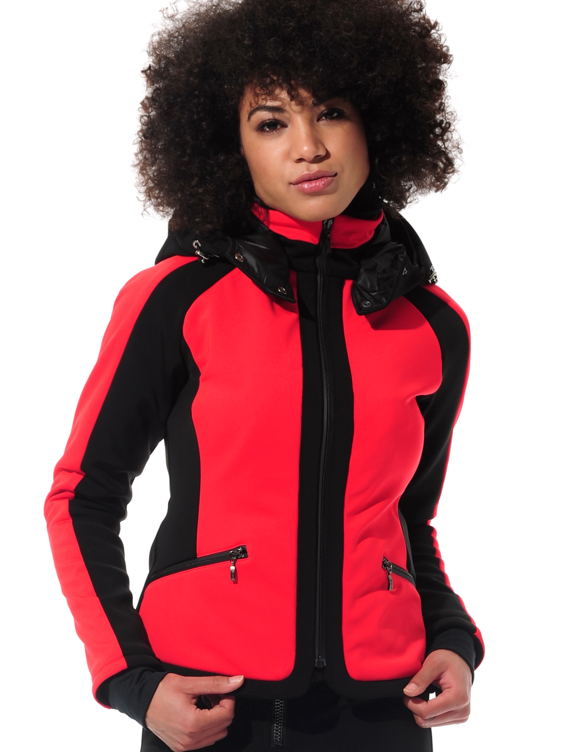 4way stretch ski jacket red/black 