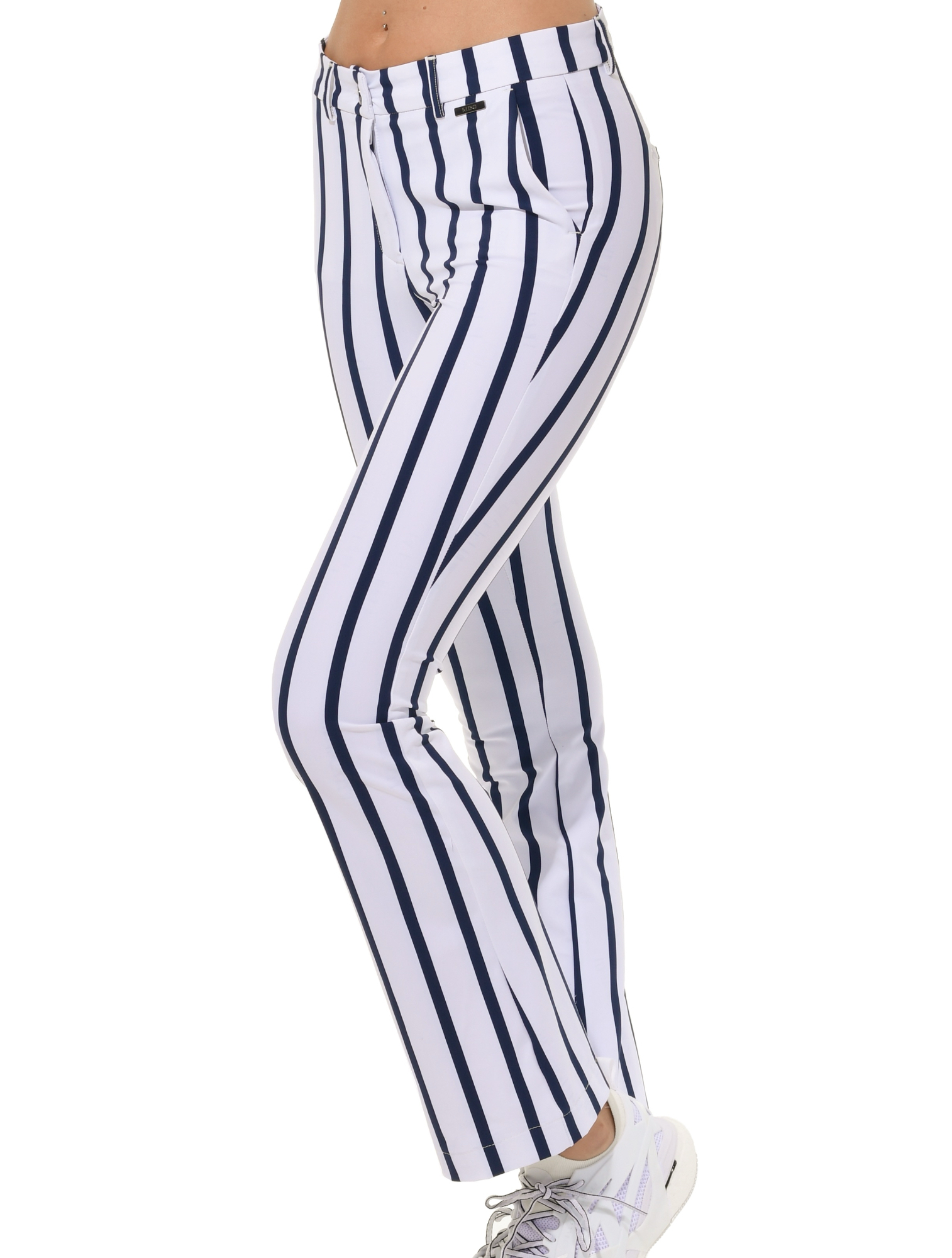 Riviera Print Flared Chinos navy