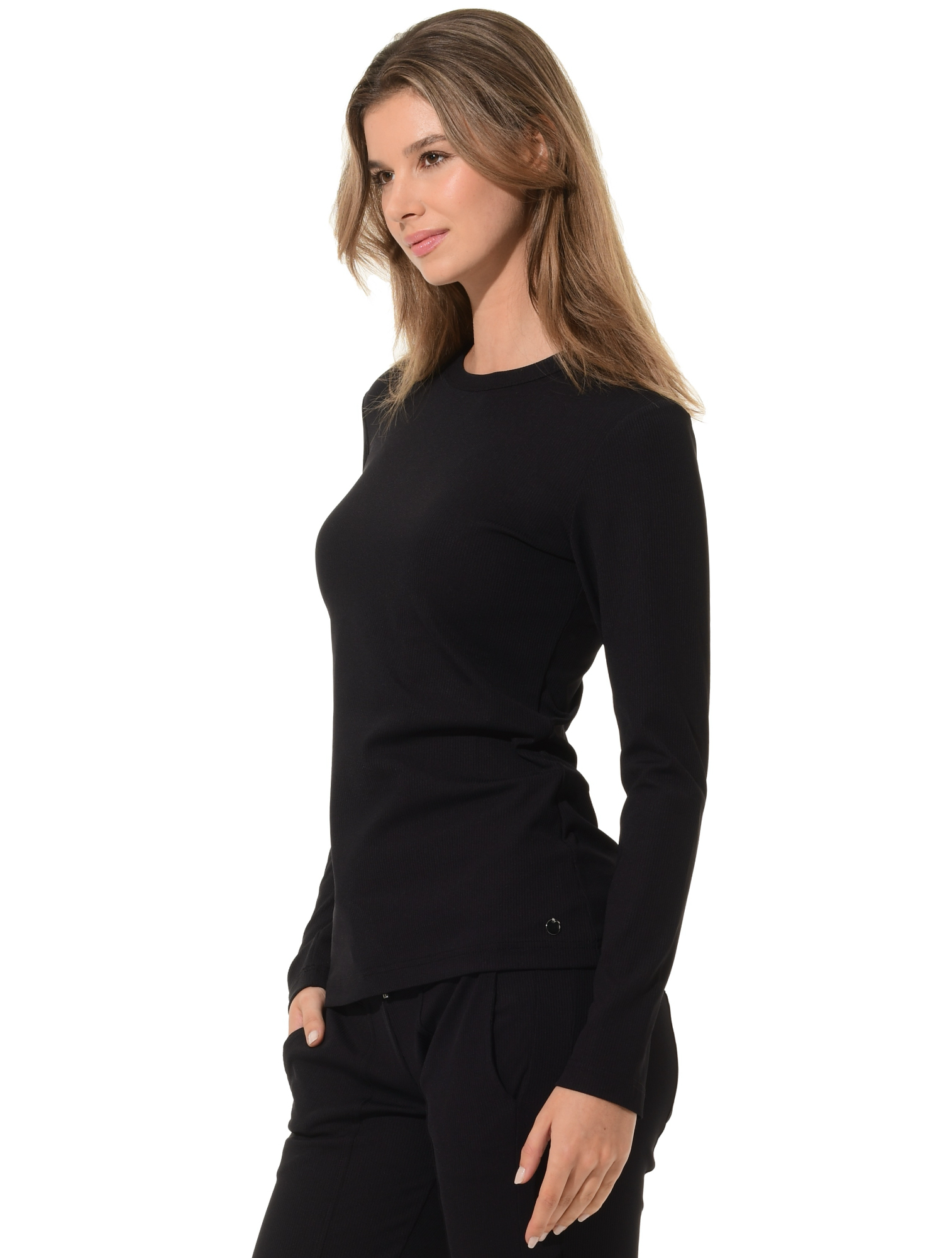 Vertical Rib Jersey Base Layer black