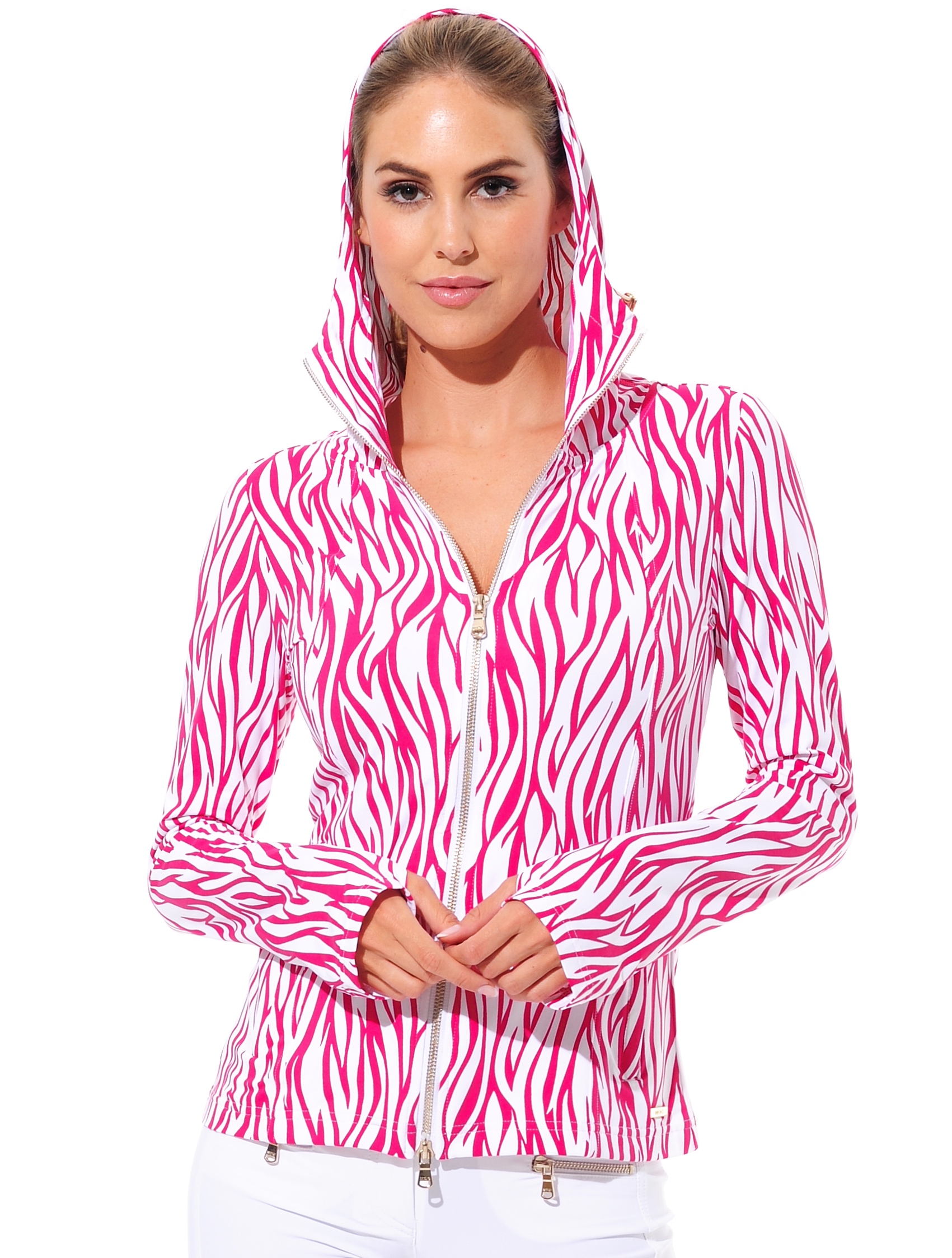 Zebra Skin print hoodie flamingo 