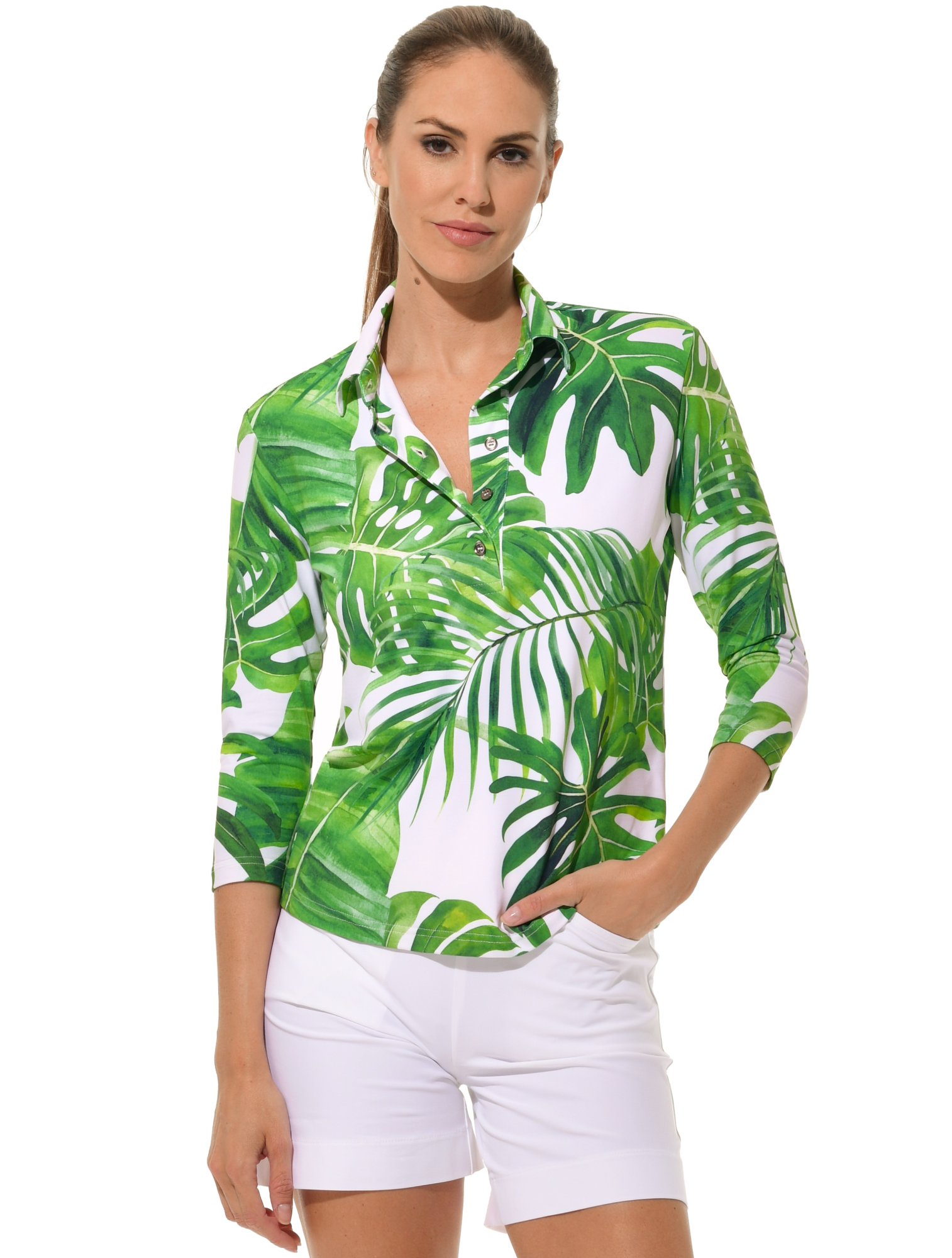 Monstera Print Golf Poloshirt