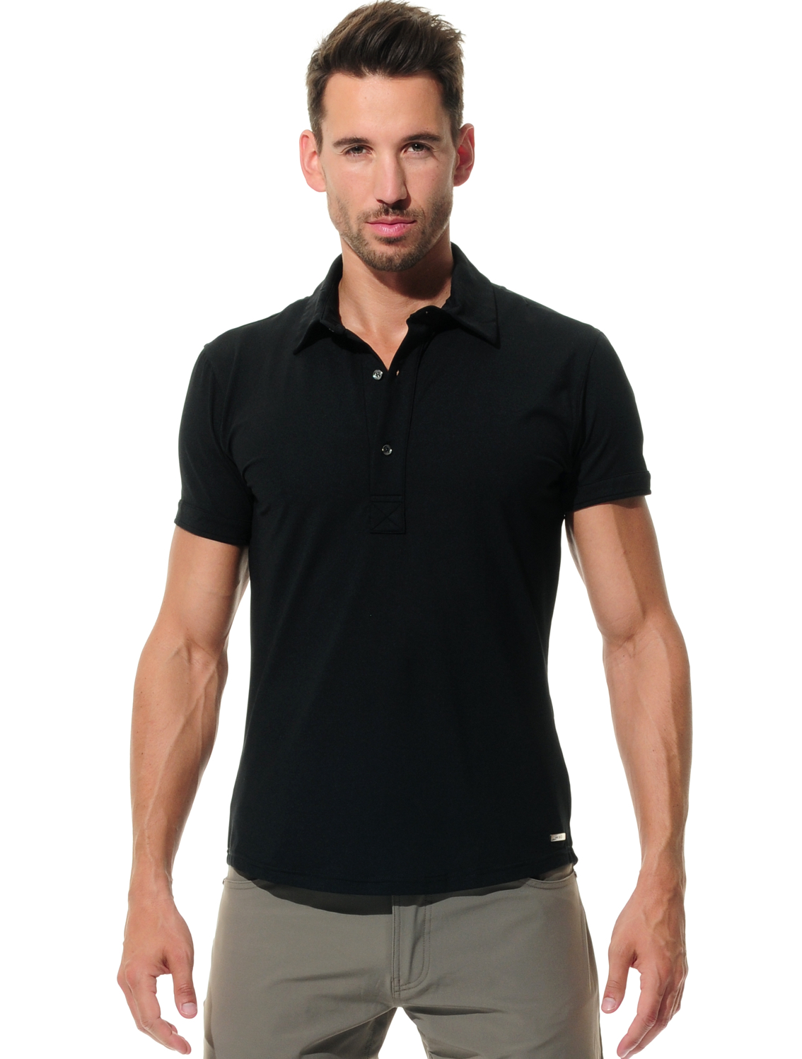 Jersey golf polo shirt black 