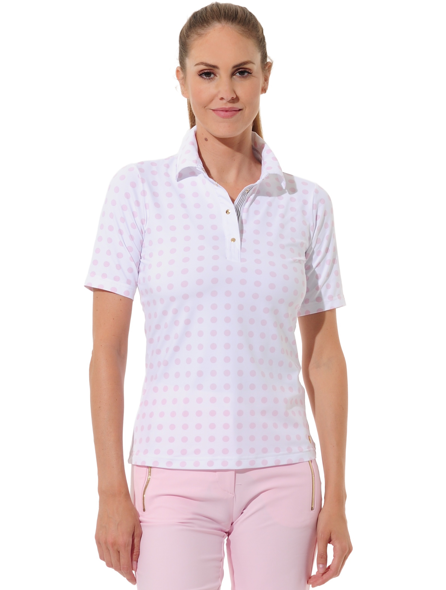 Dots Print Golf Poloshirt macaron