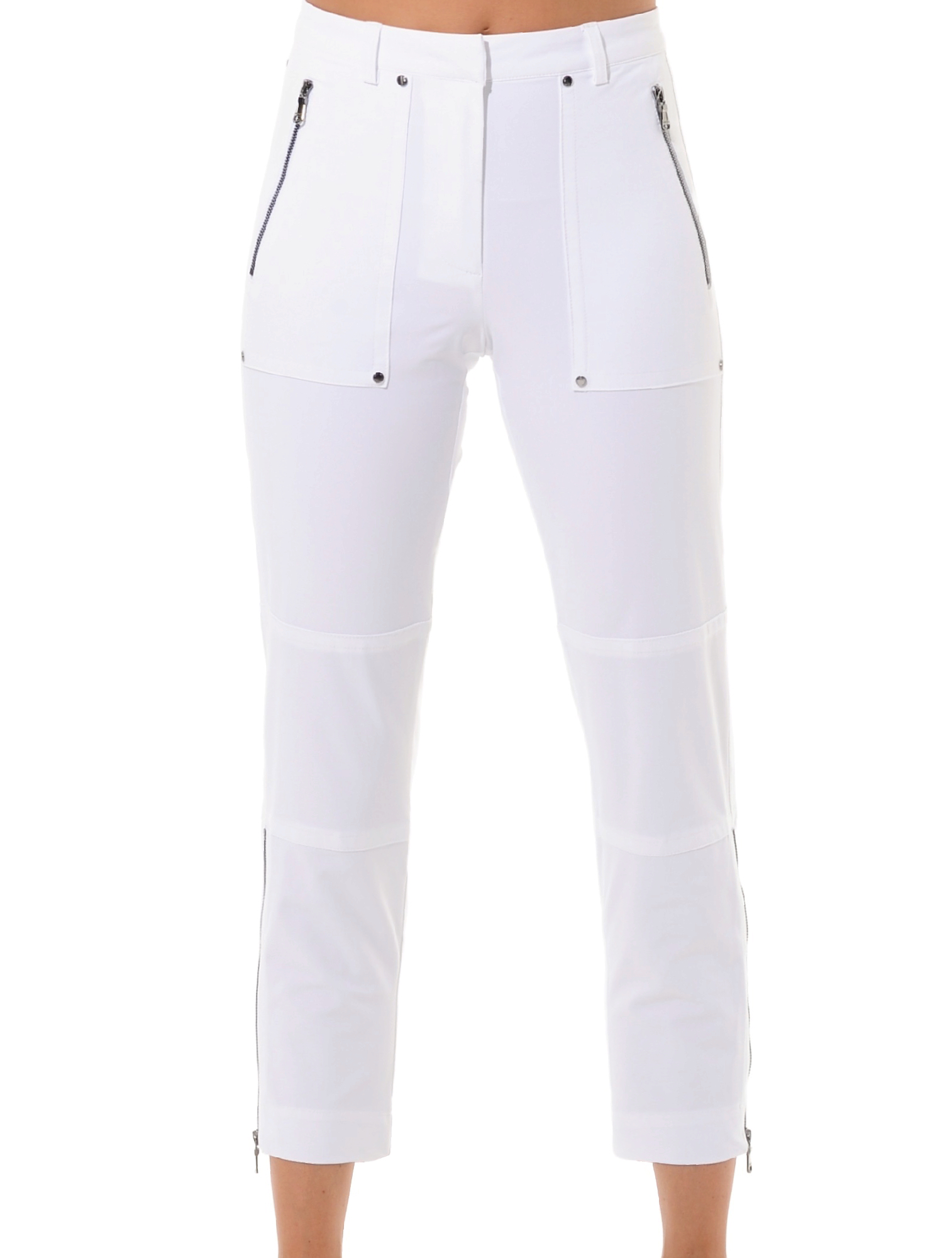 4way stretch straight fit cargo pants white 
