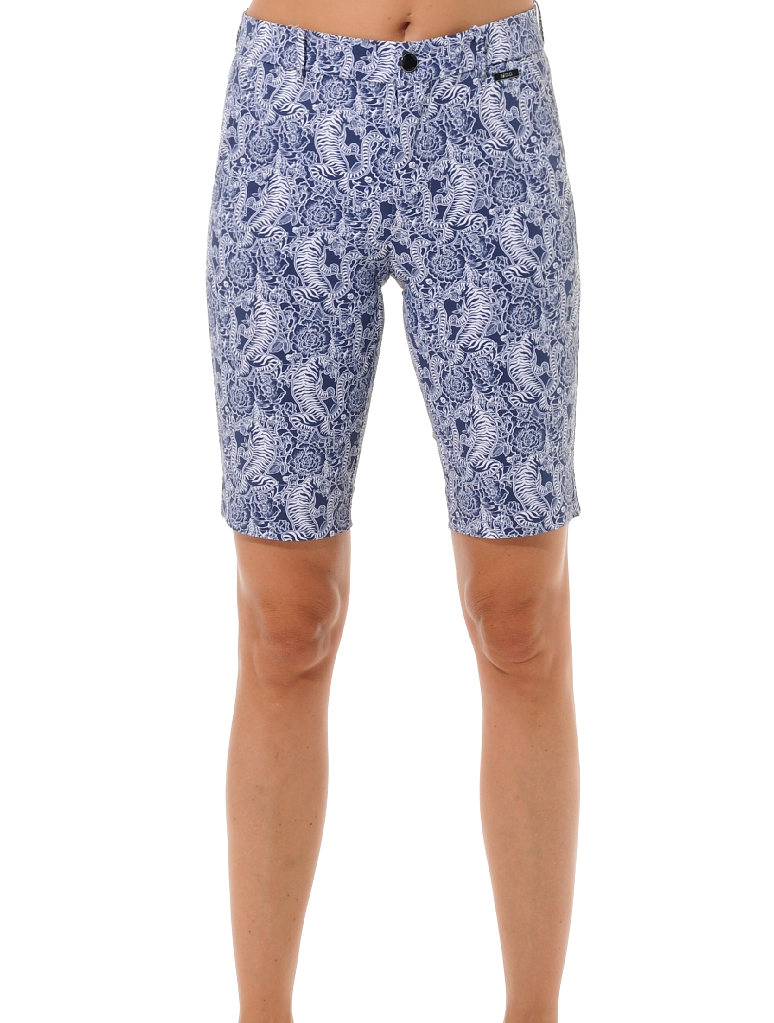 Tiger print golf bermuda shorts navy 