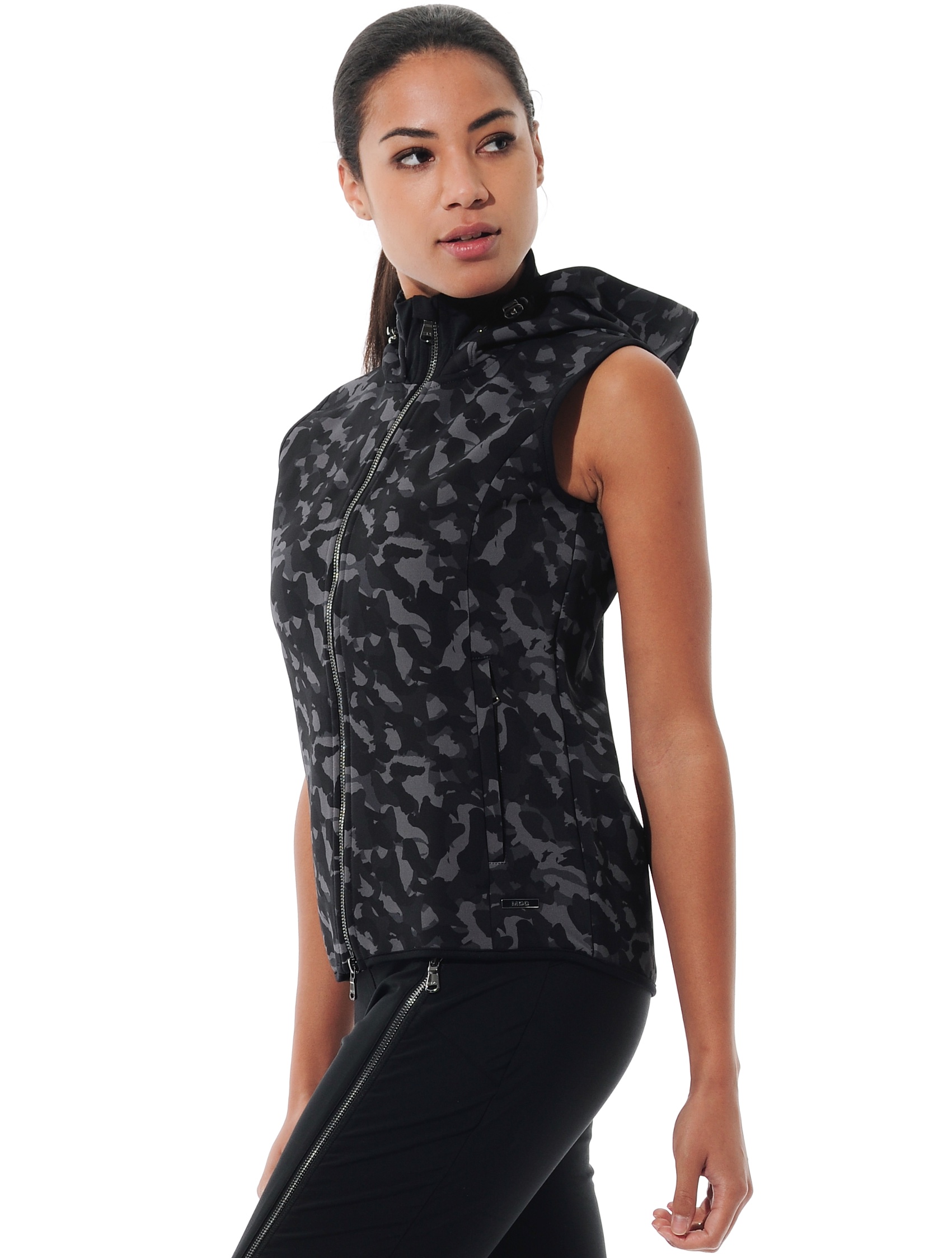 Shape Stretch print vest camouflage black 