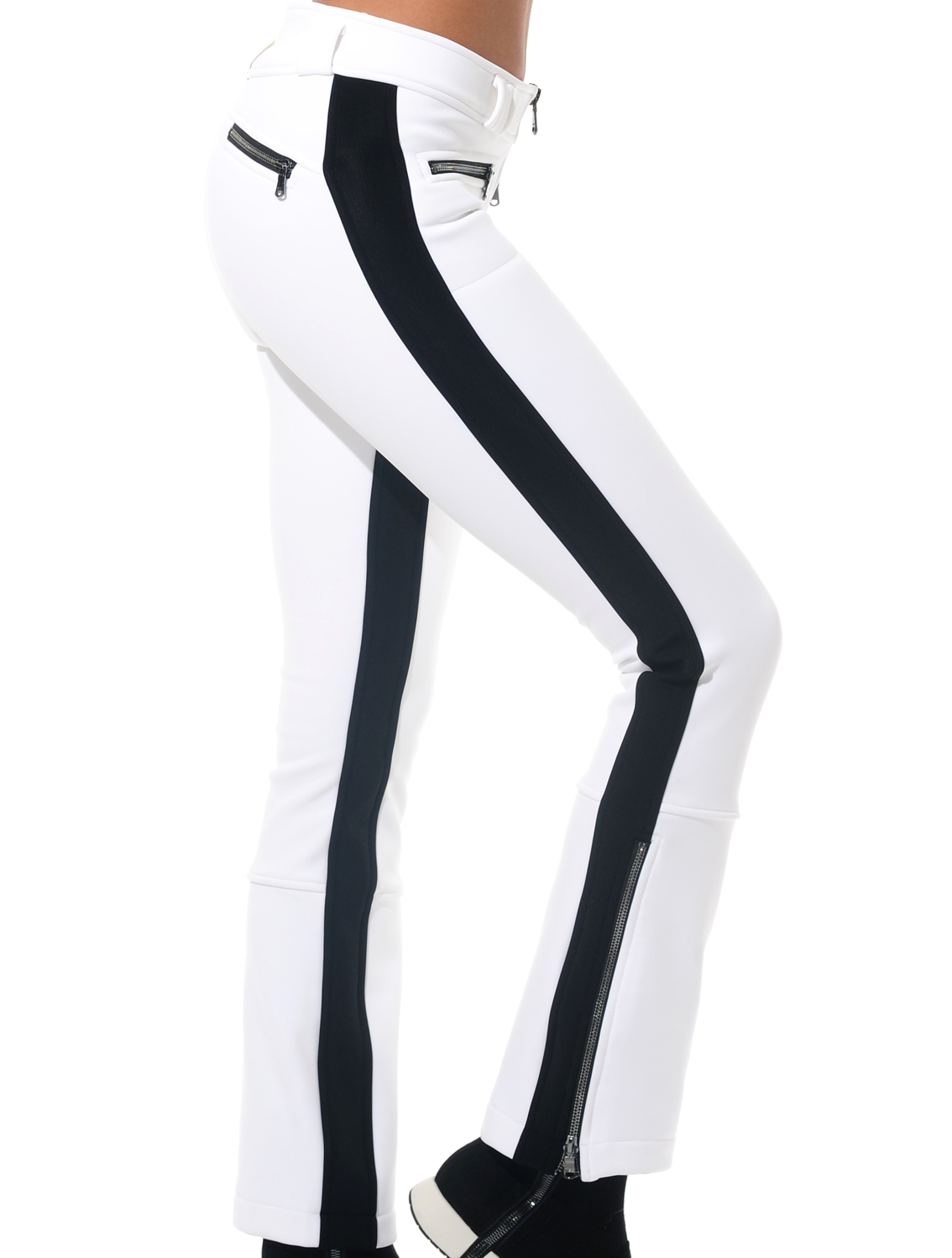 shorter 4way stretch jet pants white/black 