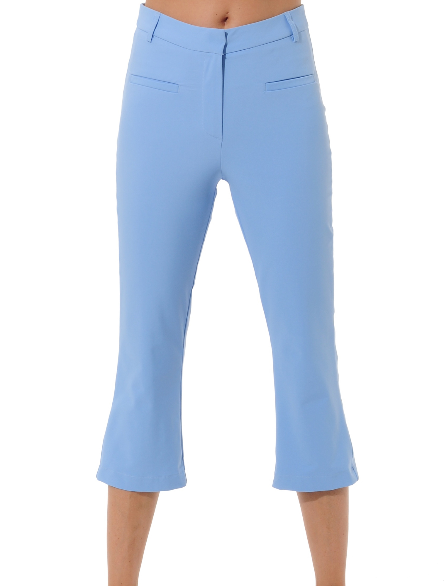 4way Stretch High Rise Capri Pants baby blue