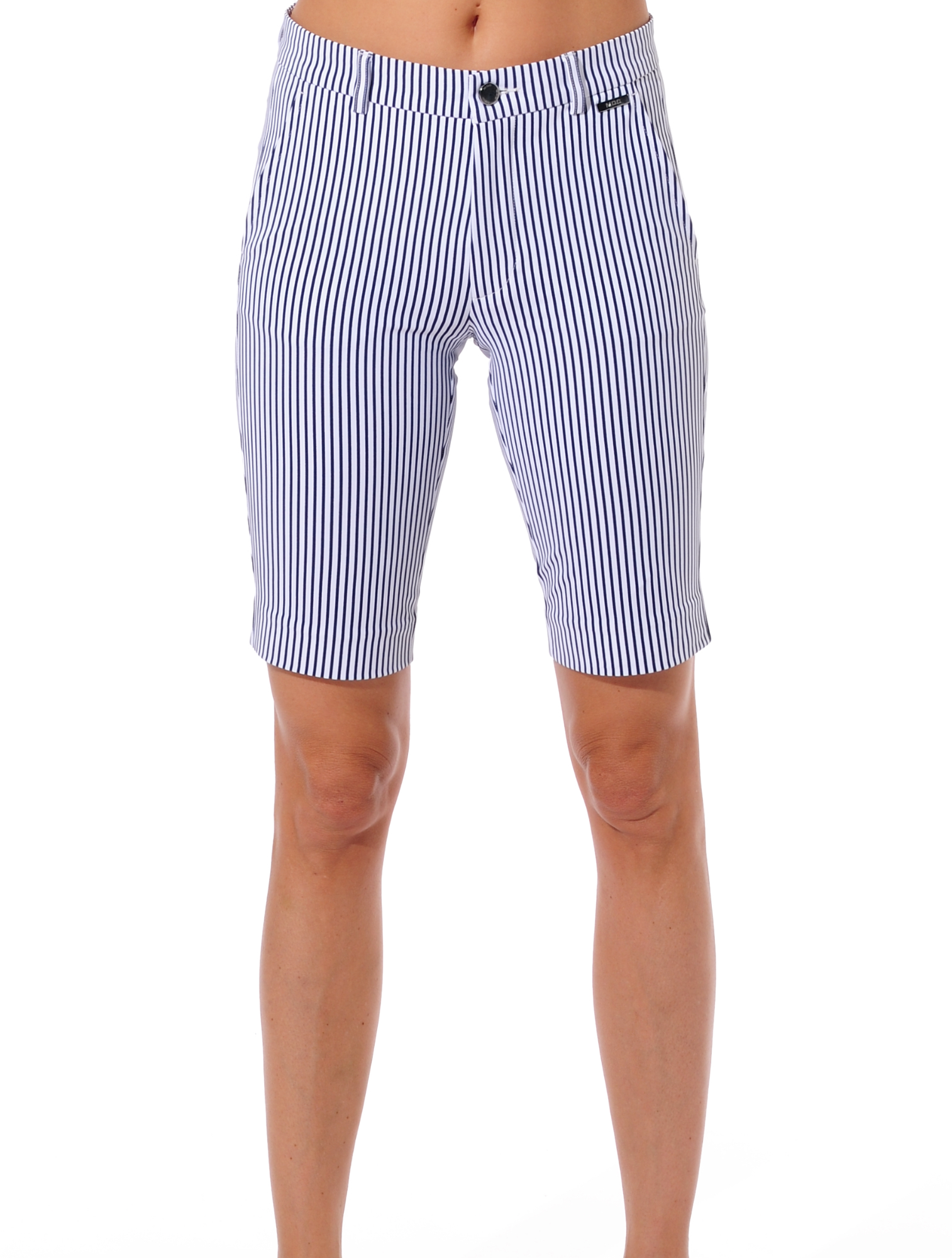 Pinstripes print golf bermuda shorts navy 