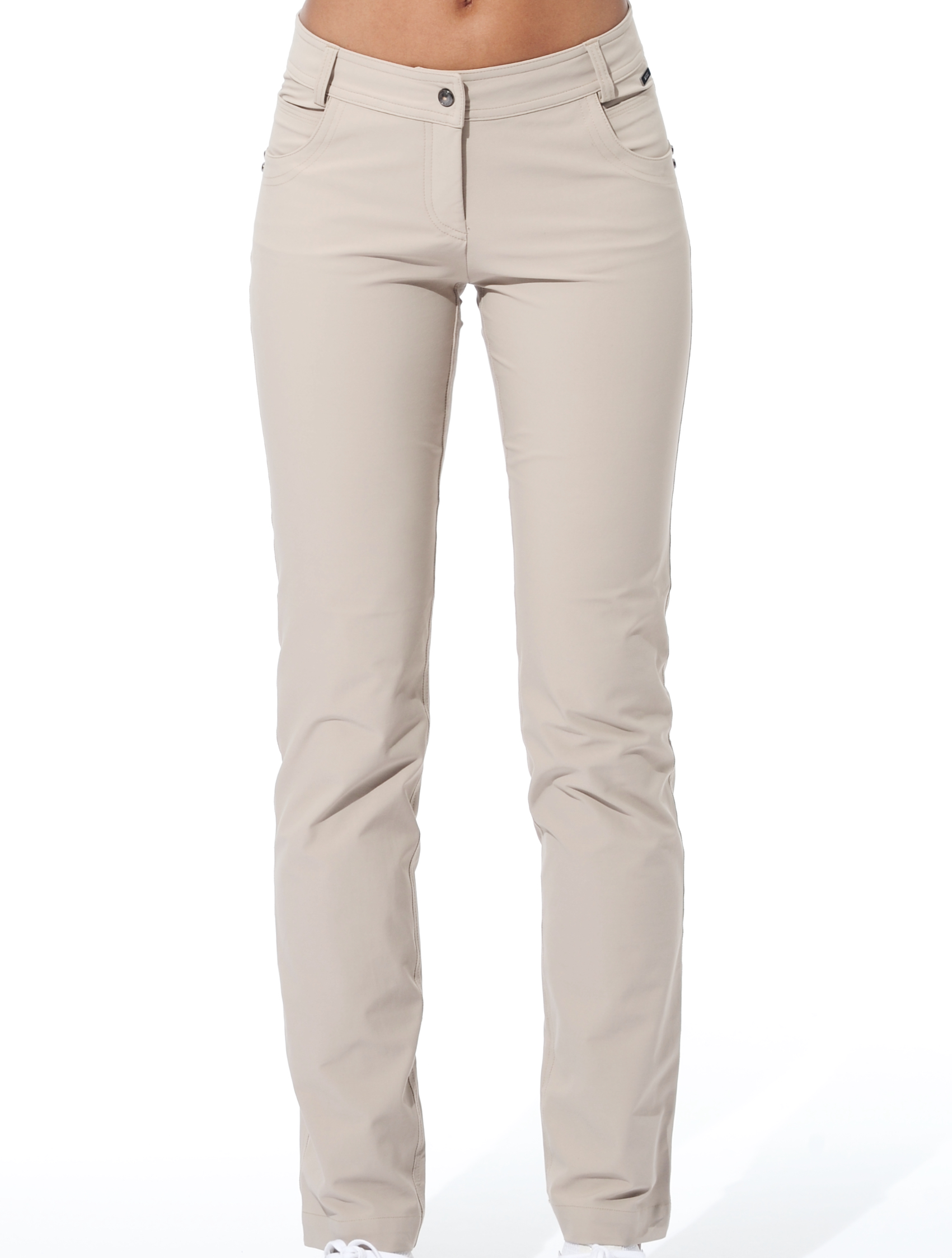 4way stretch straight cut pants light taupe 