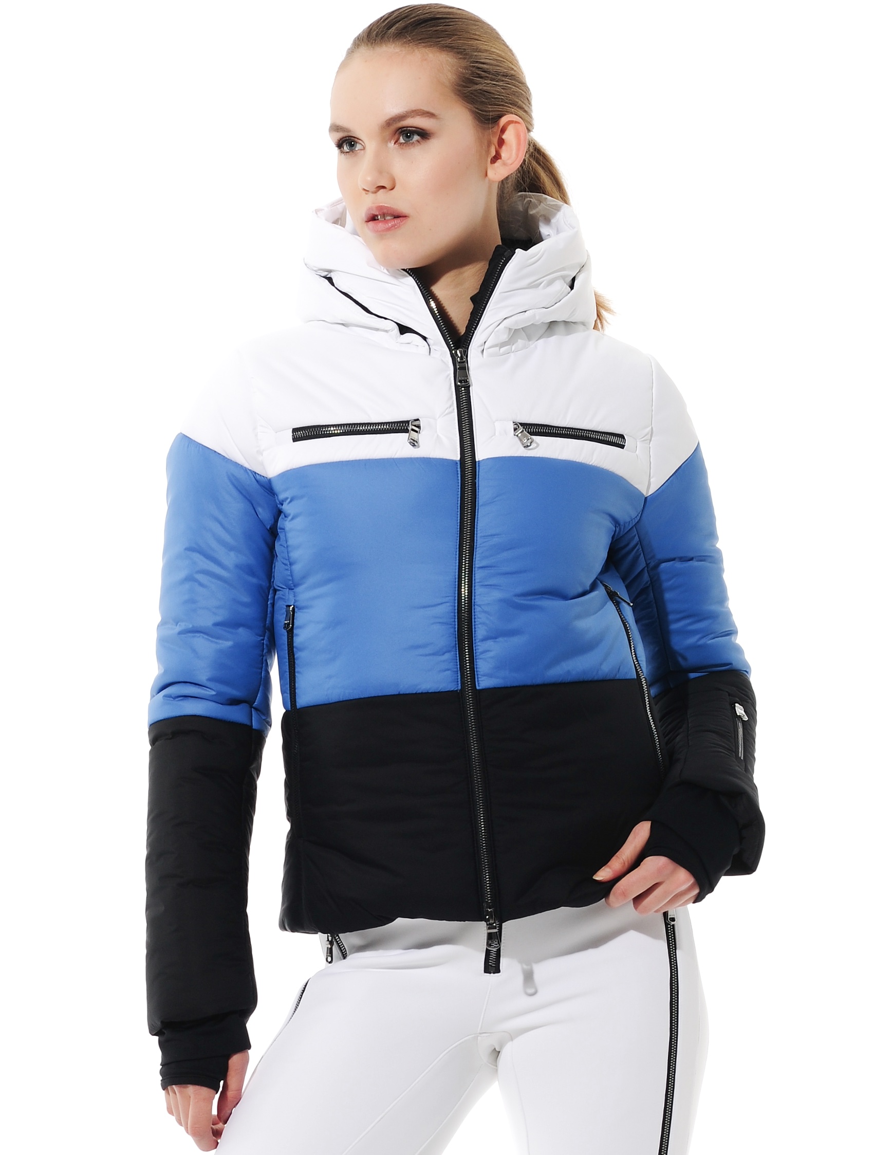 Stretch Skijacke black/ibiza/white