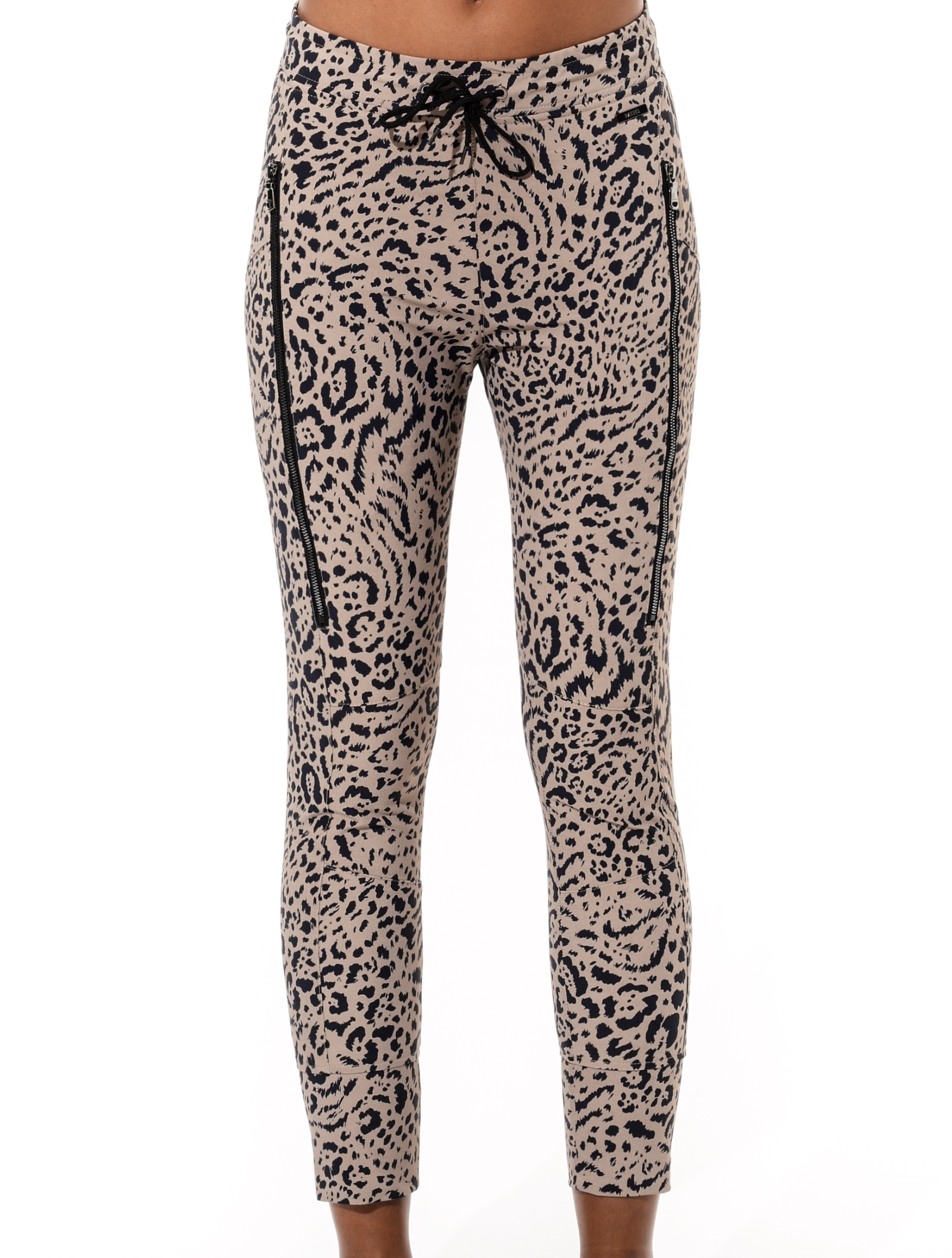 Ocelot Print Jag Pants taupe/black