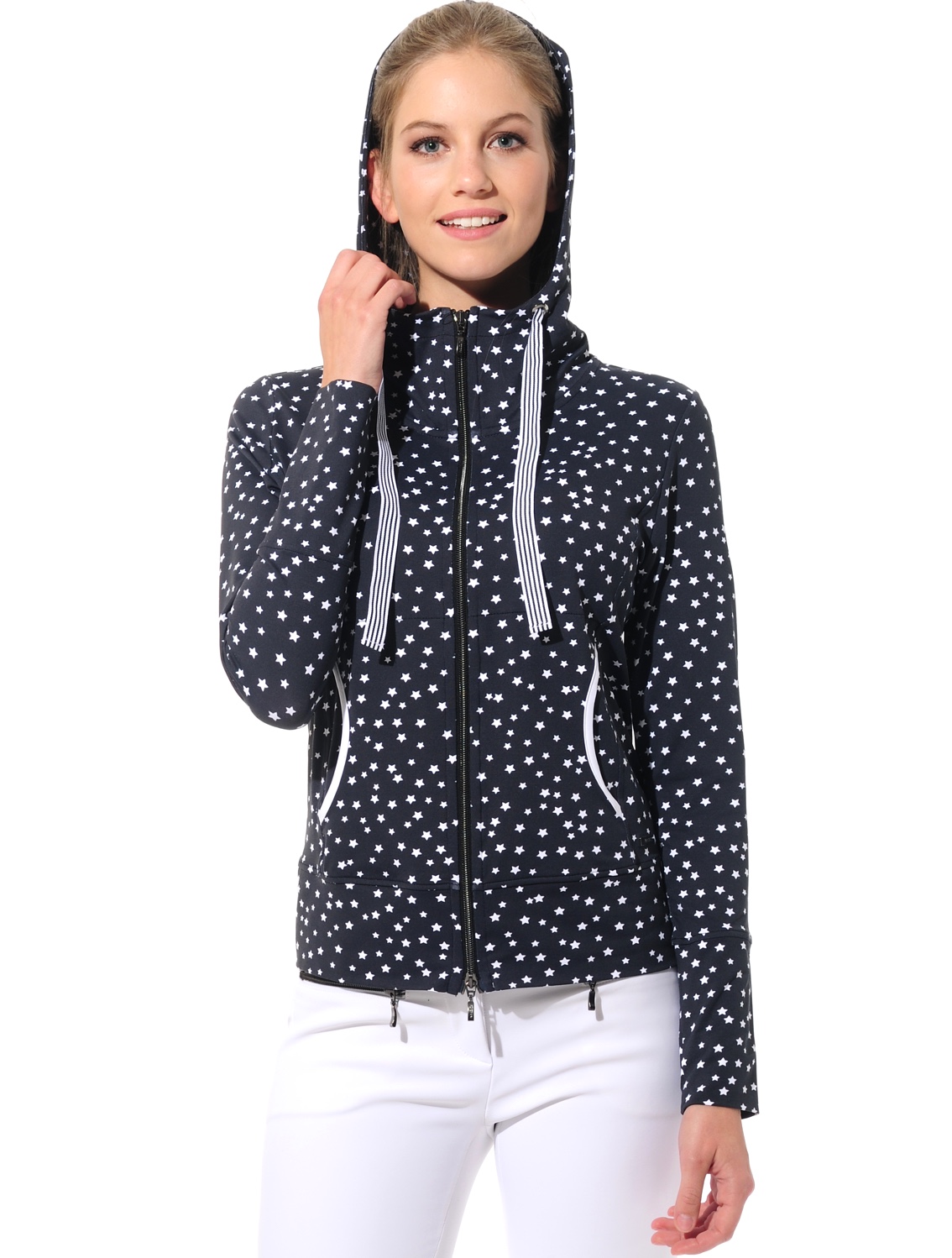 Stars Print Hoodie black