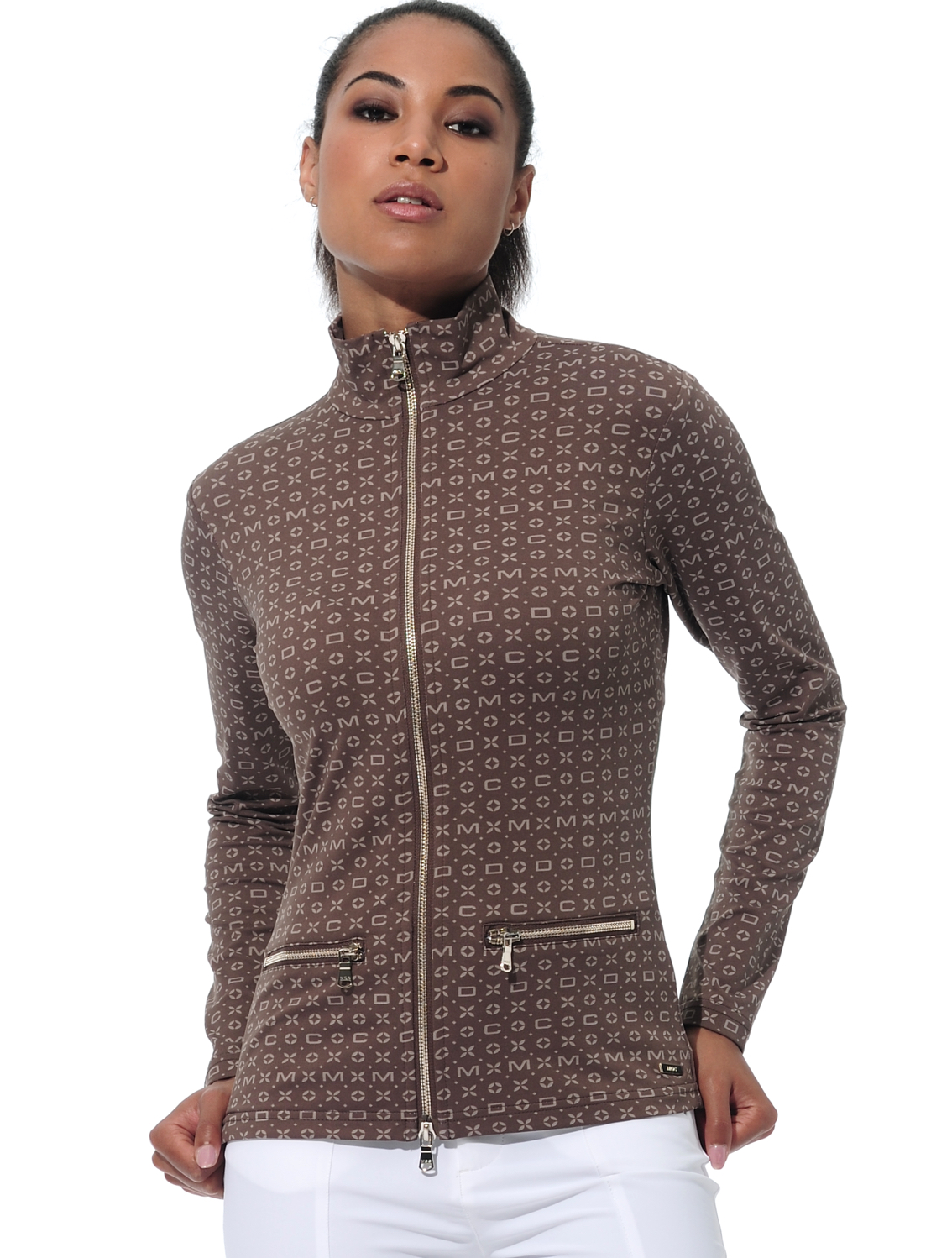 Classic Print Jacke chocolate