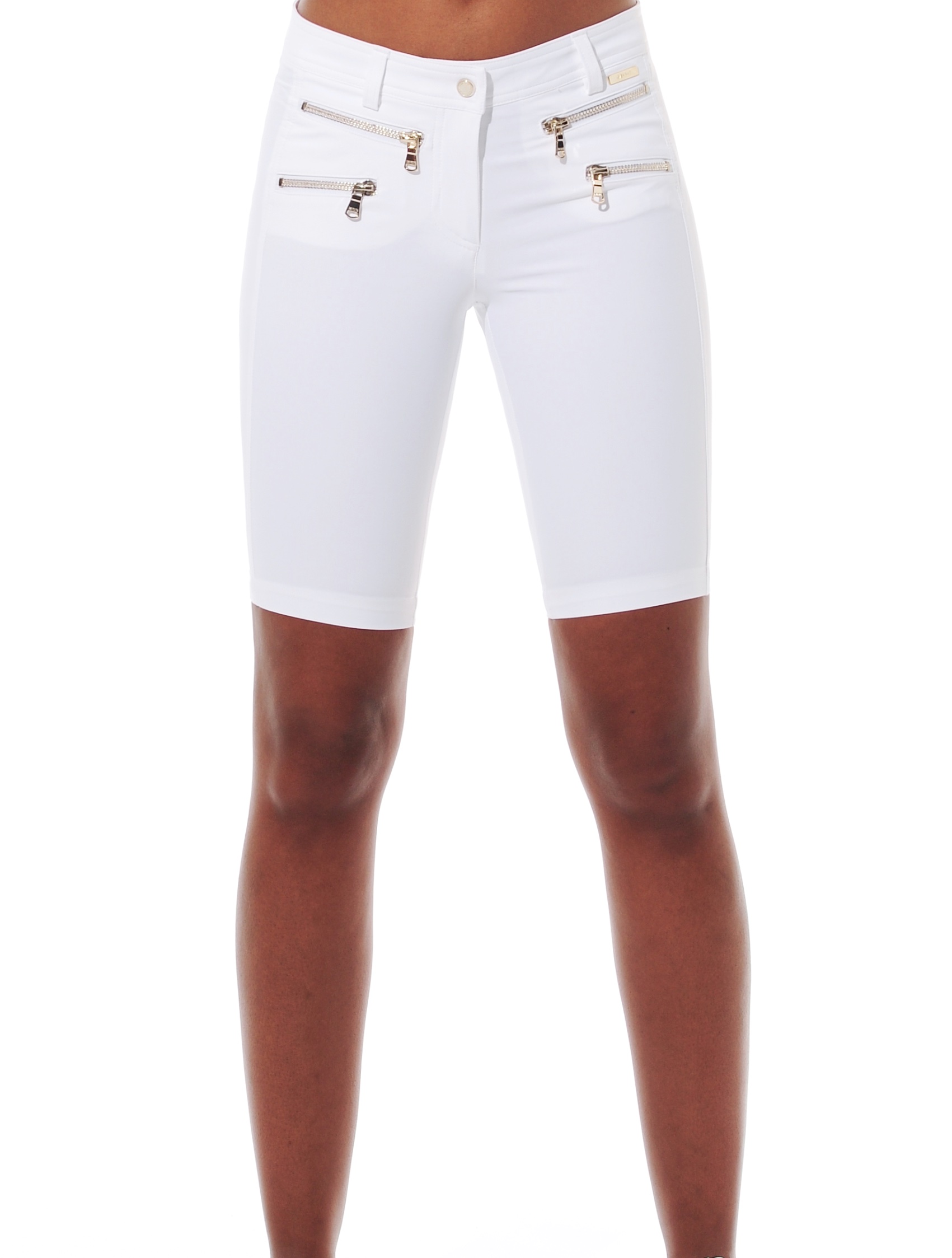 4way Stretch Double Zip Shorts white