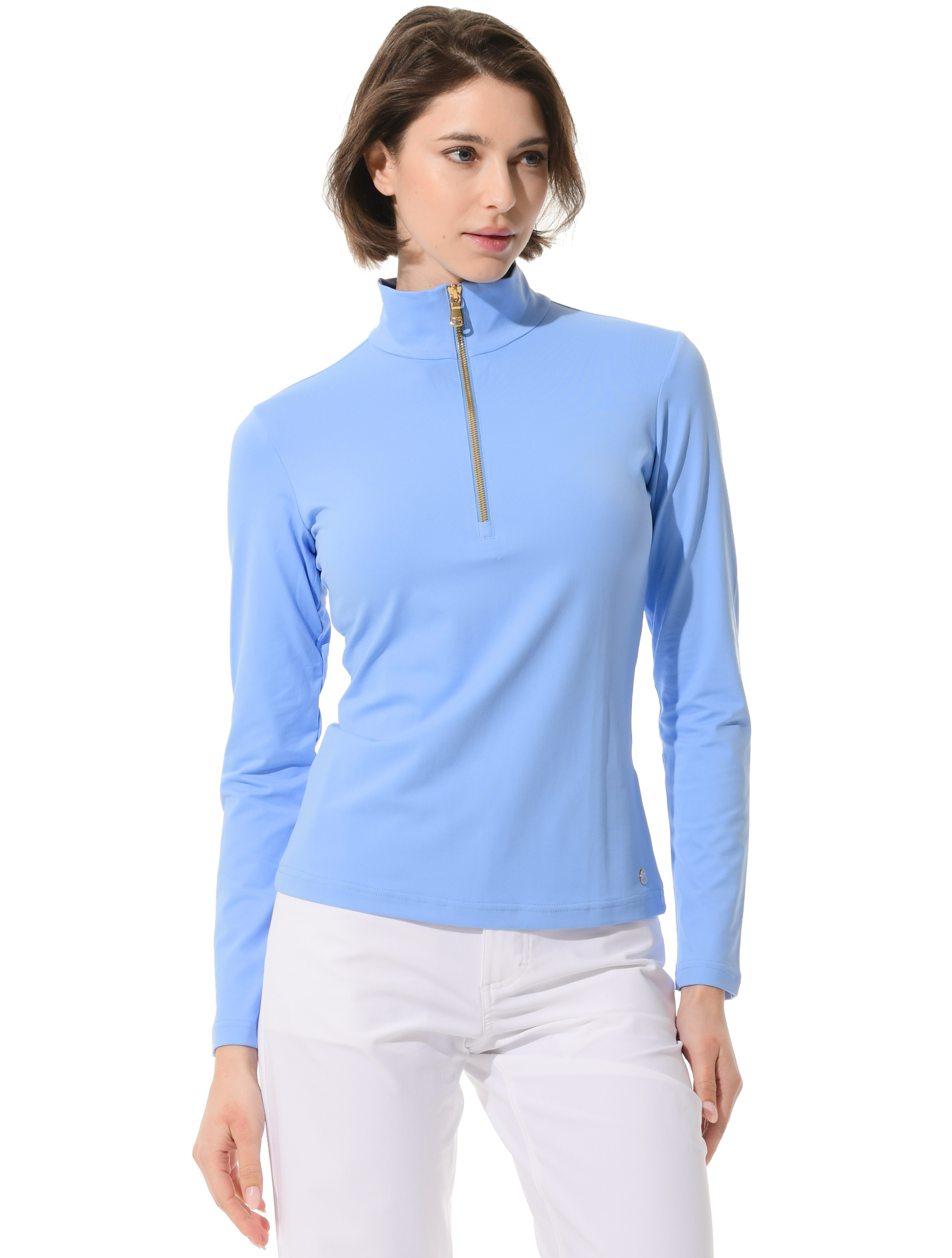 Jersey zip longsleeve baby blue