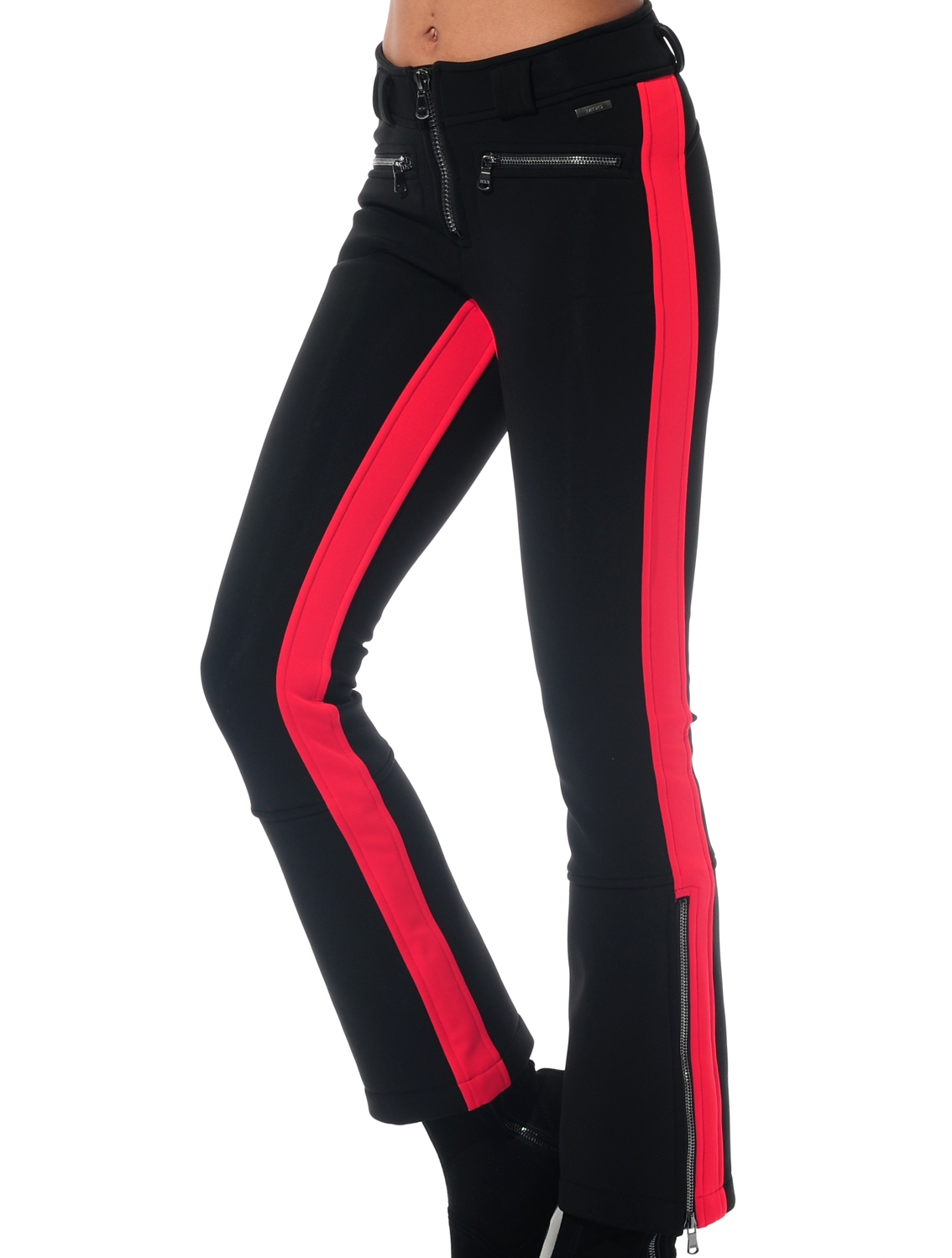 4way stretch jet pants black/red 