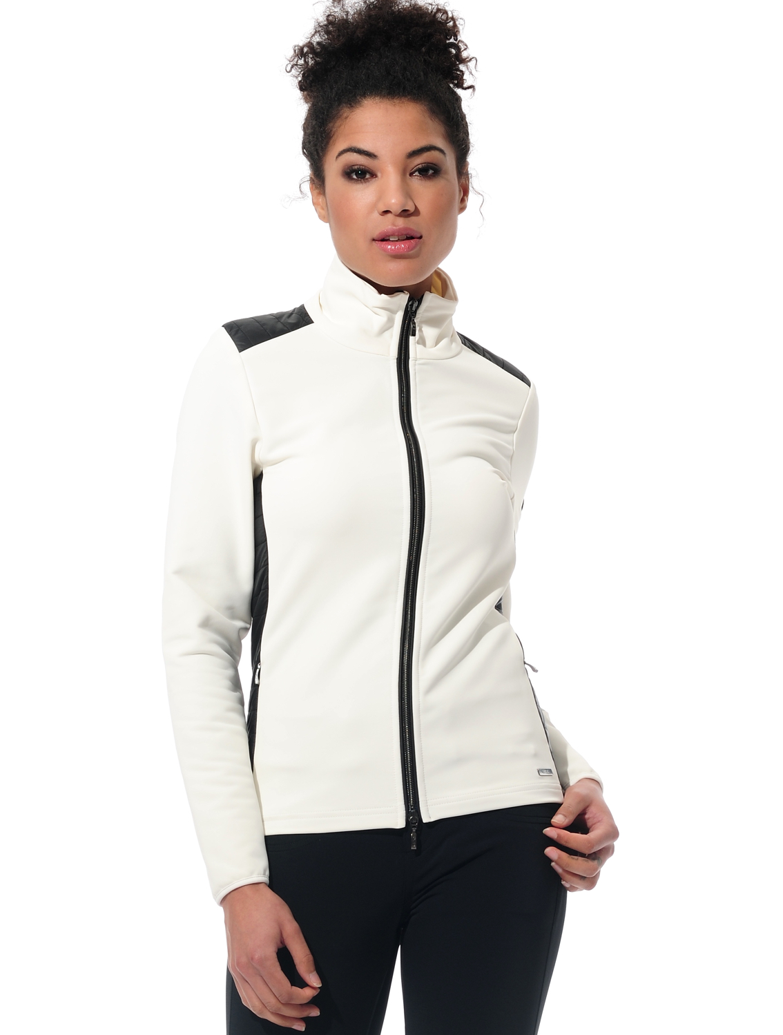 shape stretch jacket ivory/black 