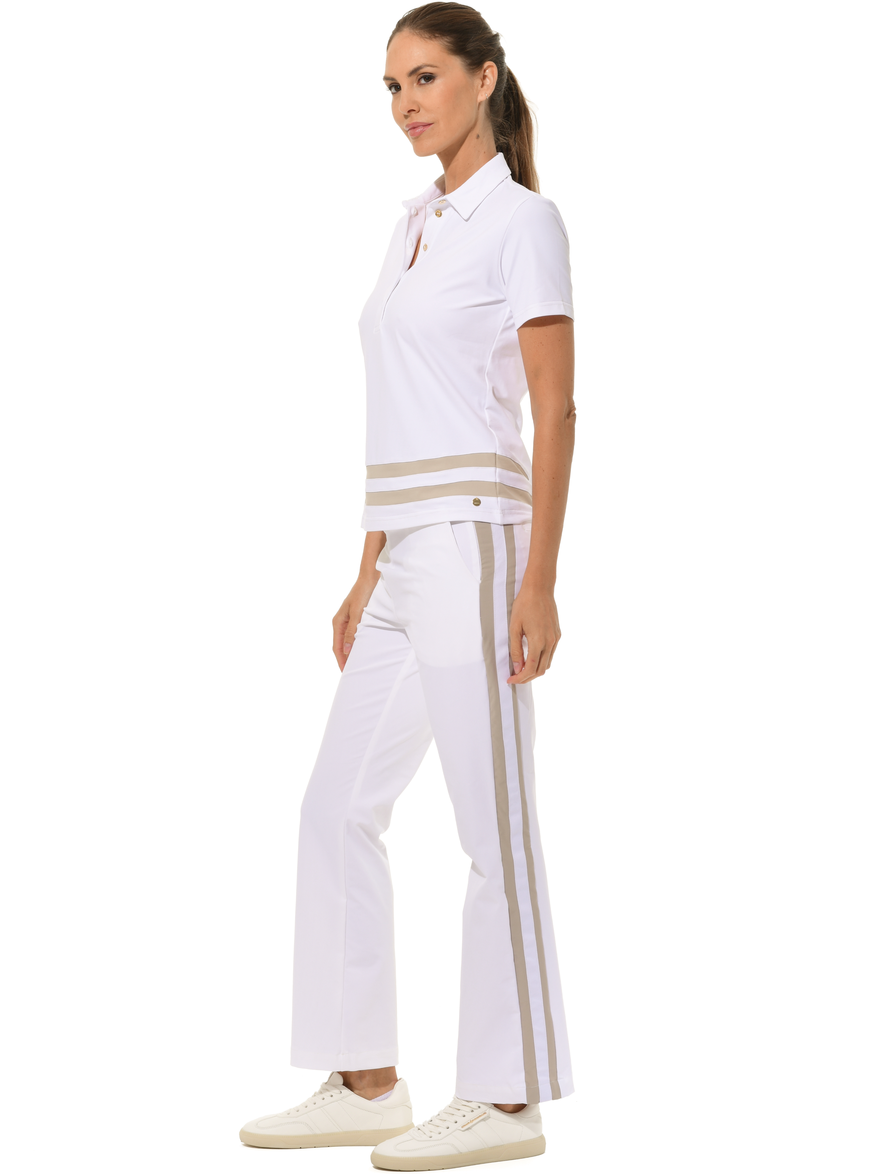 4way Stretch Golf Pants white/light taupe