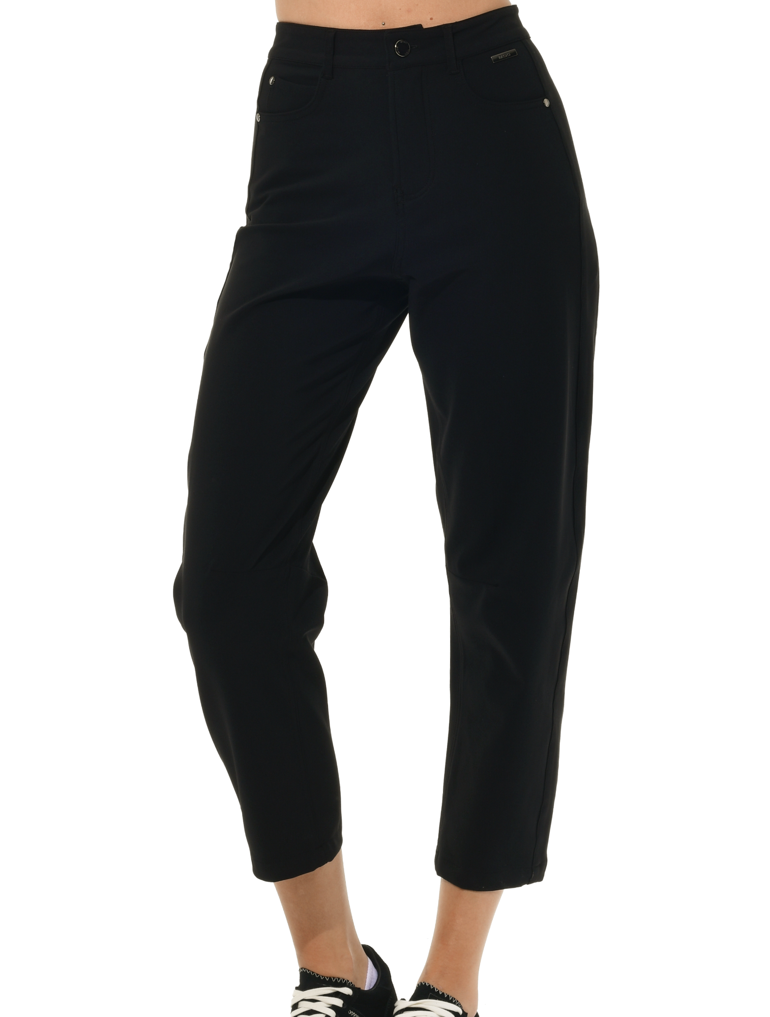 Bi-Stretch Gabardine Barrel Pants black