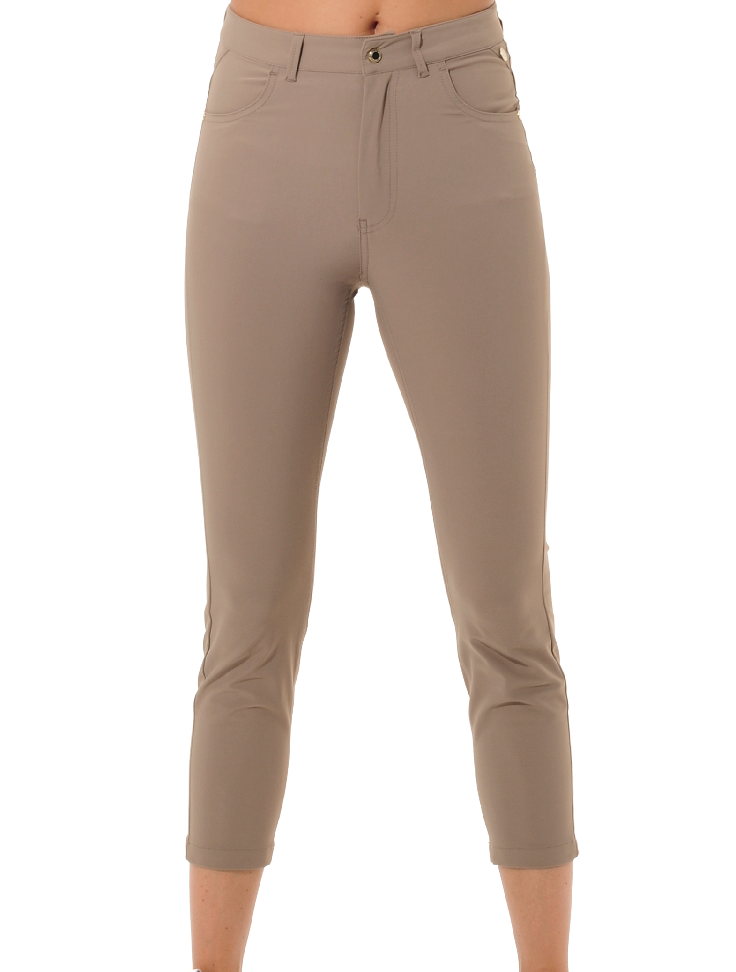 4way stretch cropped skinny jeans toffee 