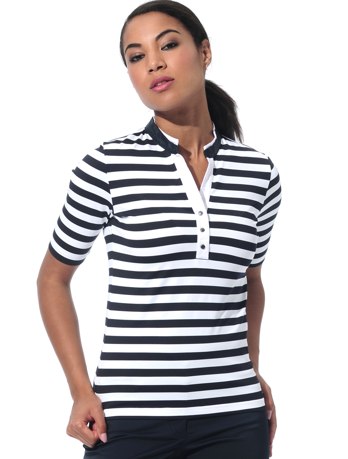 stripe polo shirt night blue 