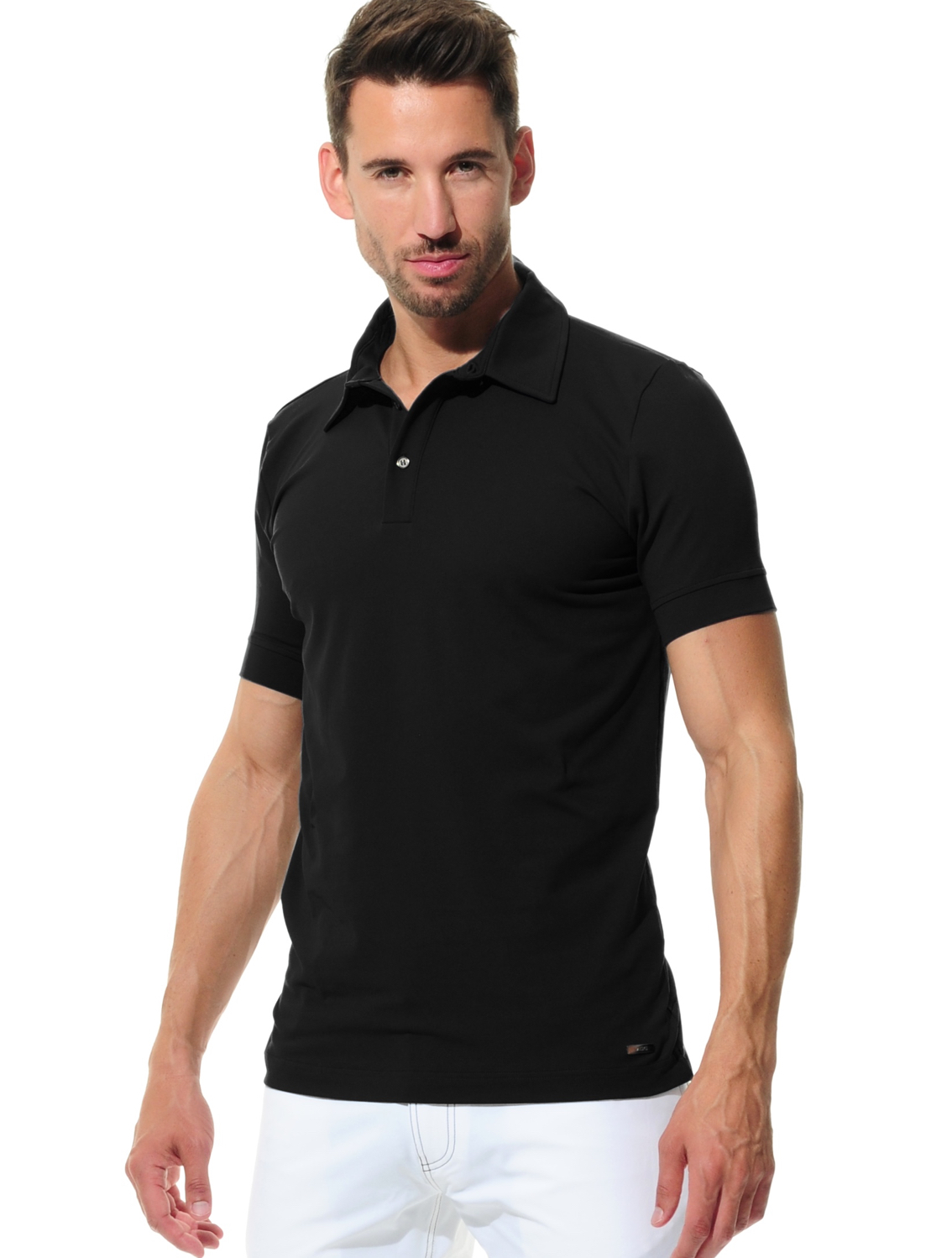 Jersey polo shirt black 