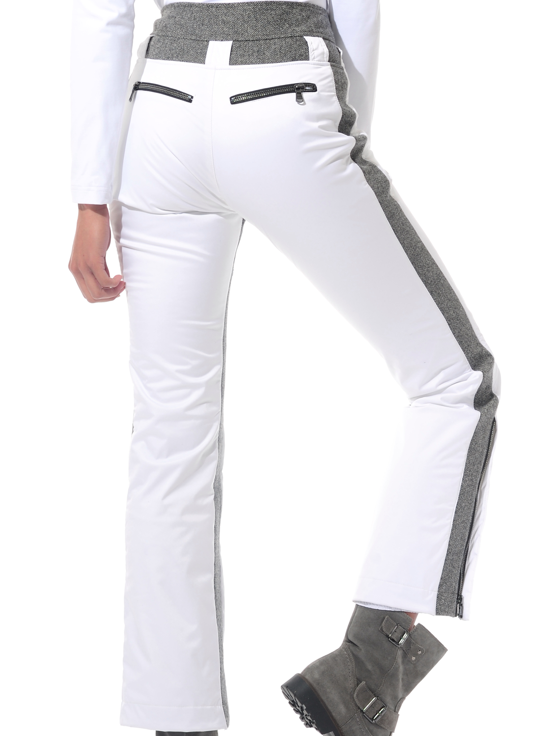 stretch ski pants white/grey 