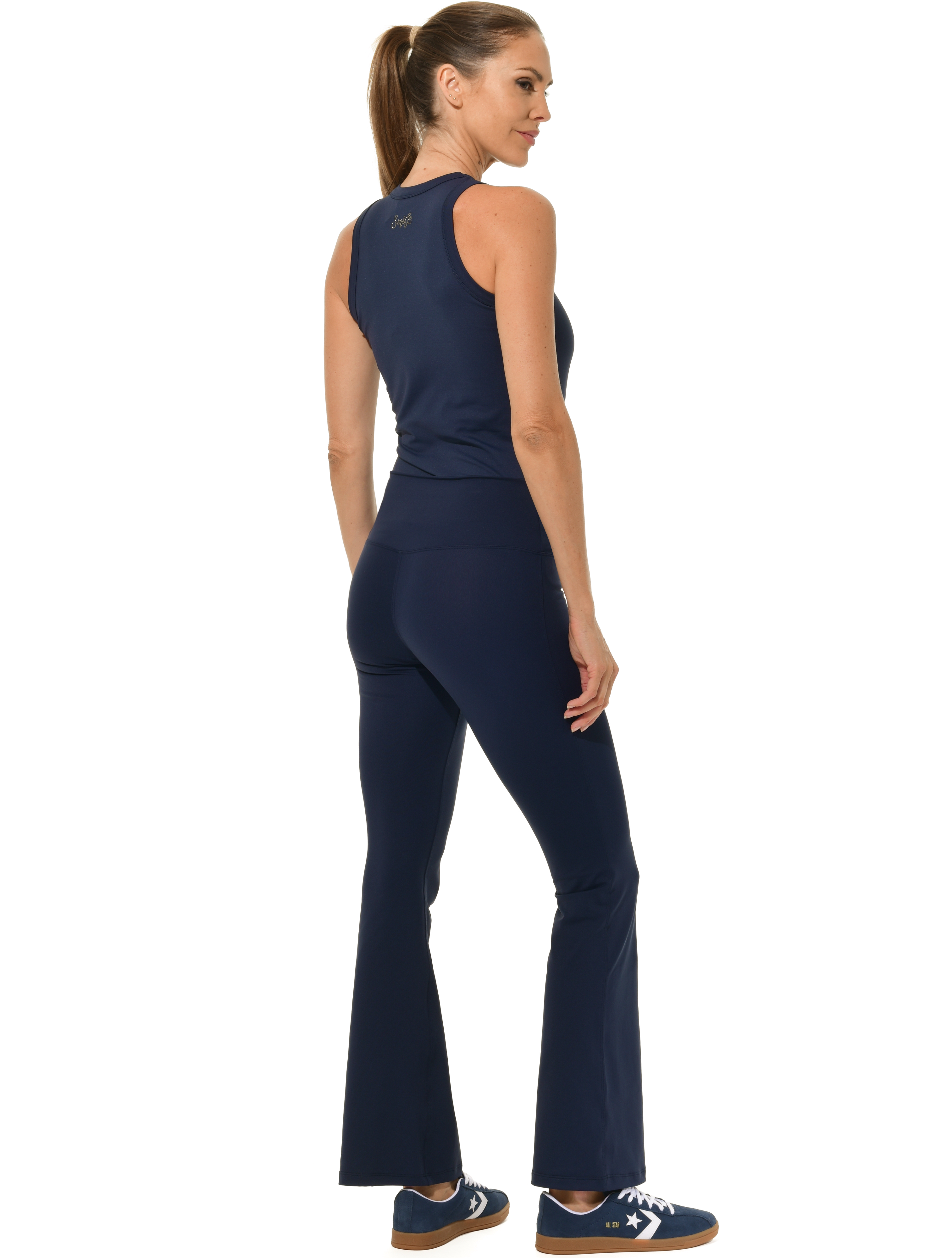 Jersey Flared Yoga Pants navy