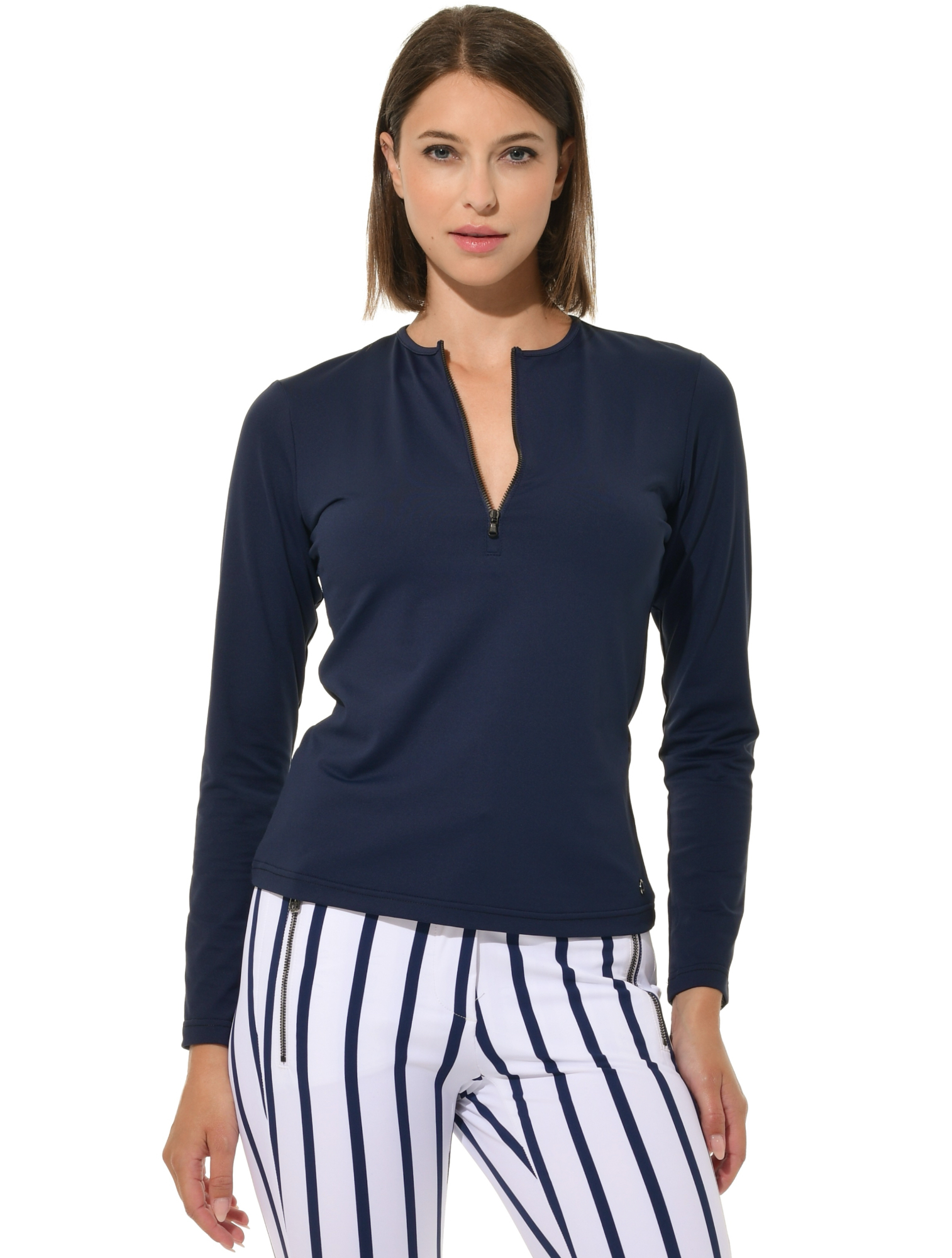 Jersey Zip Longsleeve navy